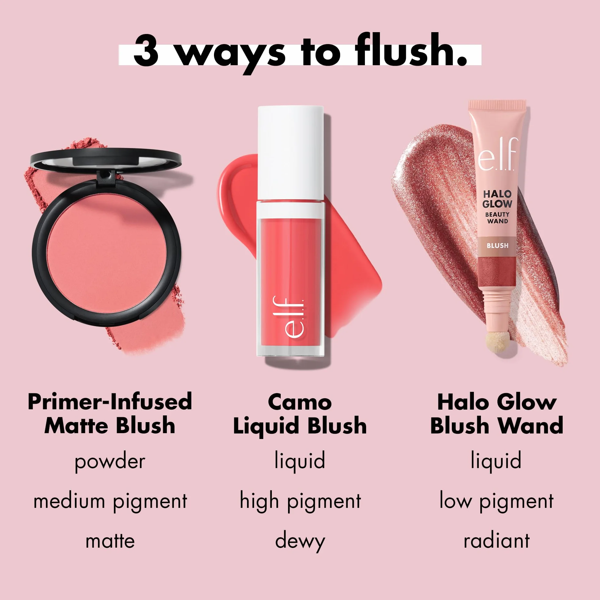 e.l.f. Primer-Infused Blush Always Rosy 10 g długotrwały puder do policzków wegański