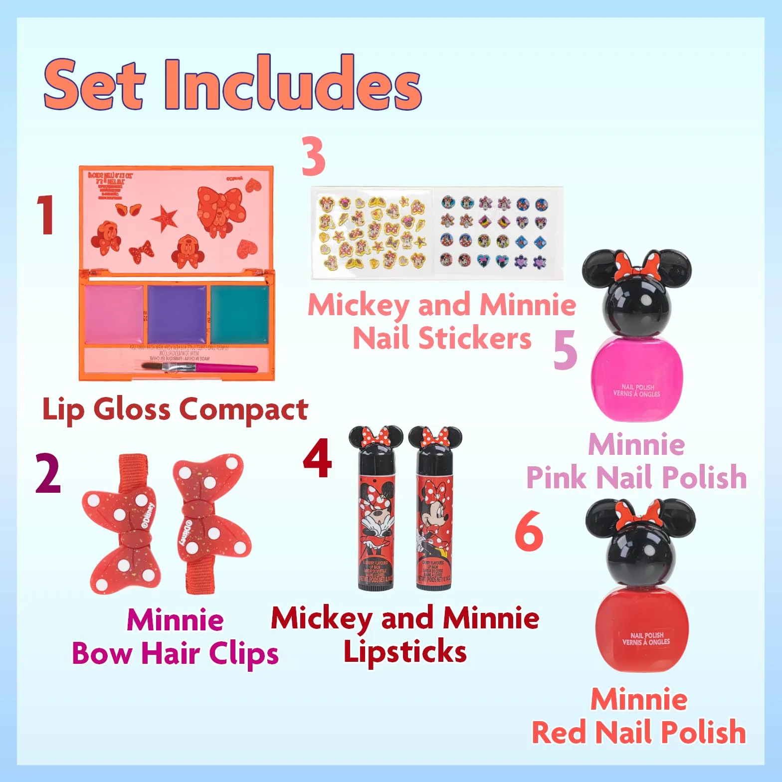 Minnie Mouse Plecak z Makijażem Dla Dzieci Zestaw Urody Prezent