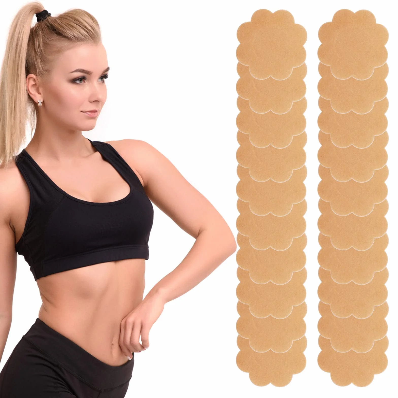 Sibba Nipple Cover Pasties Pokrowce Beżowe Płatek Piersi Naklejki Taśma Pasty Bezproblemowe Lift Sticky Silikon Oddychająca Bielizna Akcesoria Sukienka