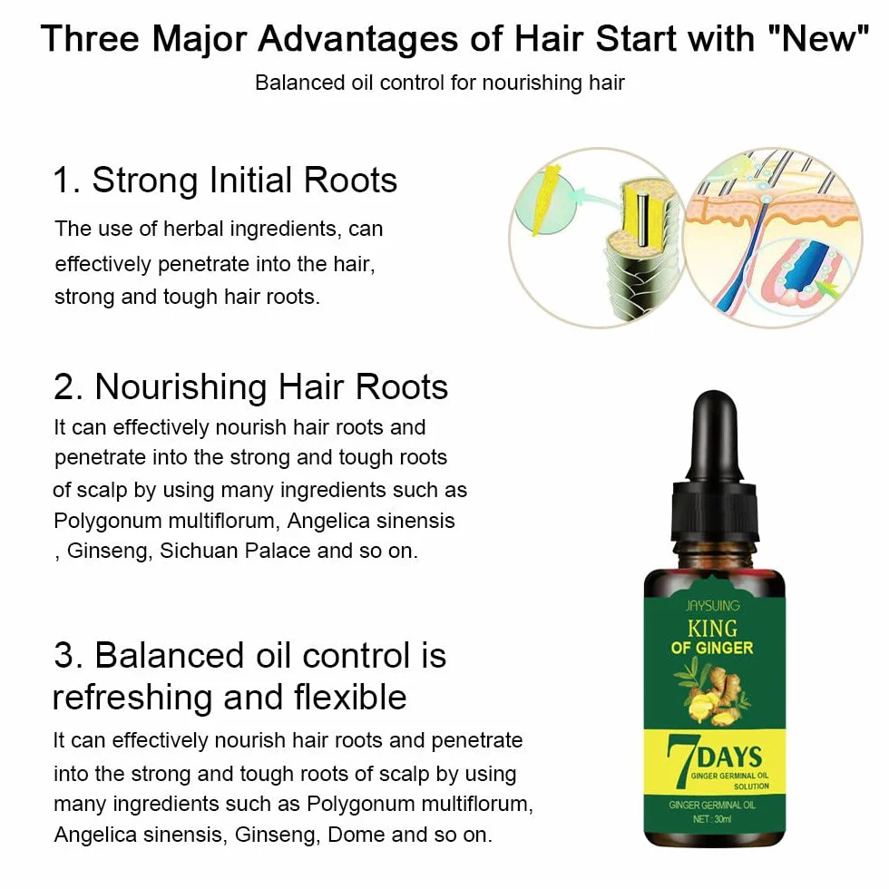 Serum na porost włosów z imbirem, Hair Growth Treatment dla kobiet i mężczyzn (2 sztuki)