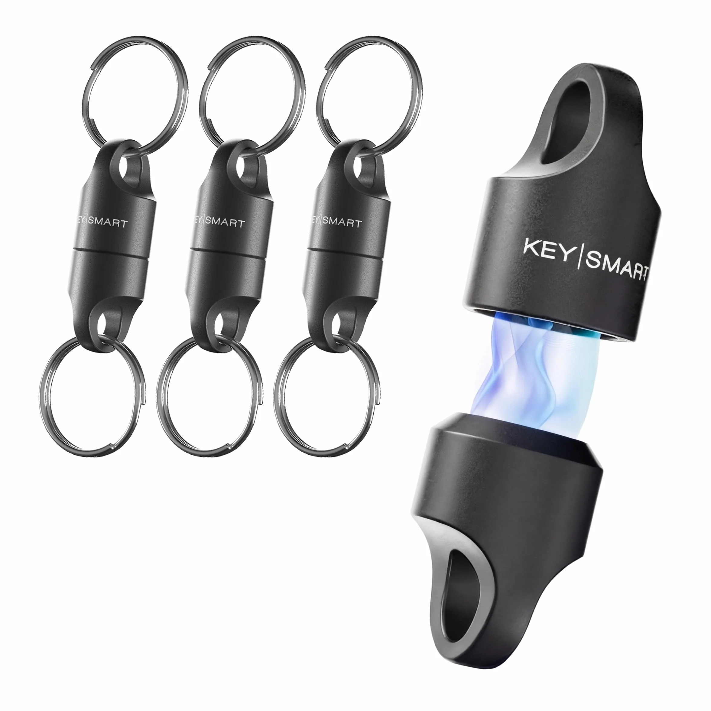 KeySmart MagConnect - Magnetyczny brelok do szybkiego i bezpiecznego mocowania klucza do torby, torebki i paska - łatwy dostęp do kluczy