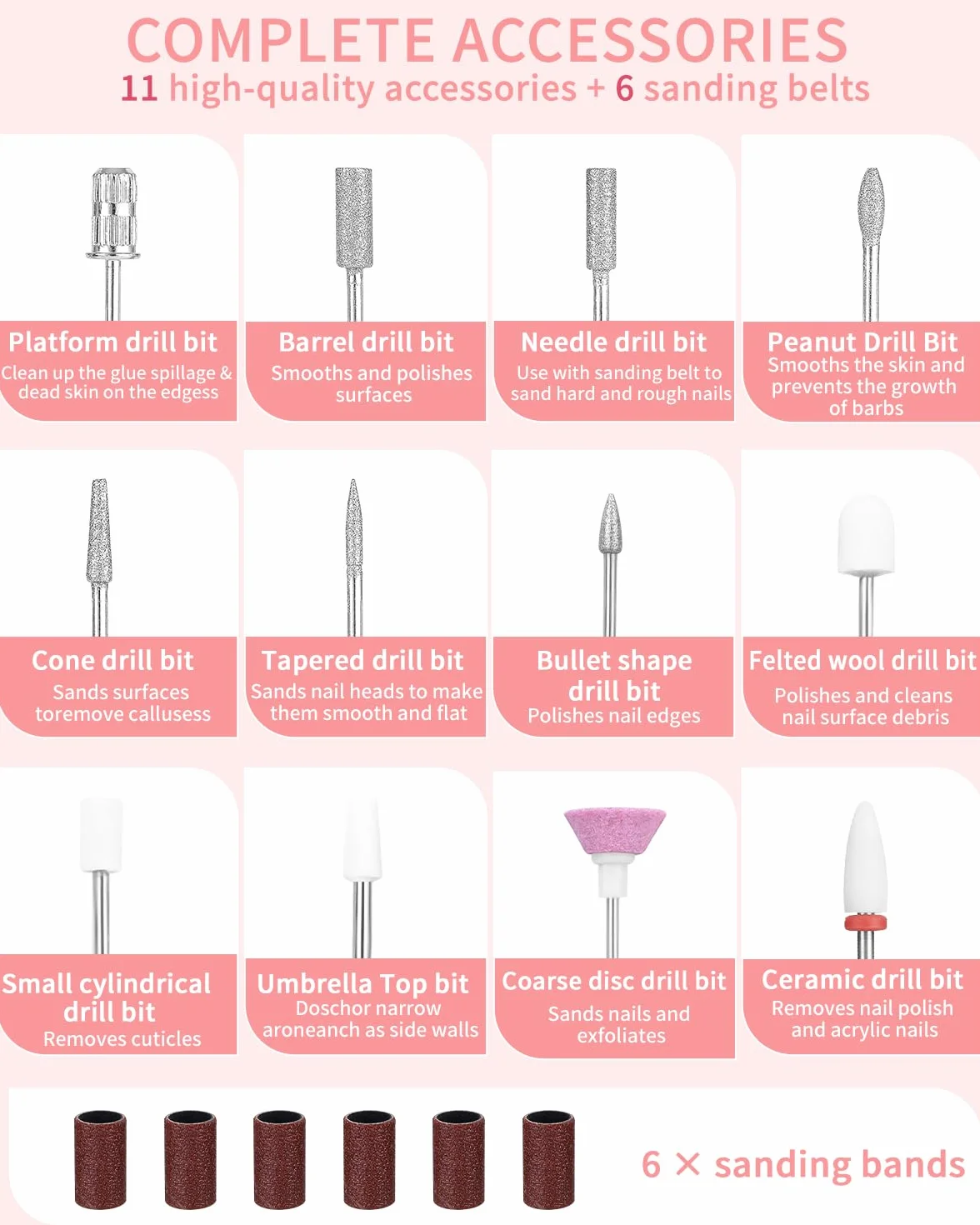 Frezarka do paznokci 12 w 1, 18 000 obr./min, zestaw do manicure i pedicure