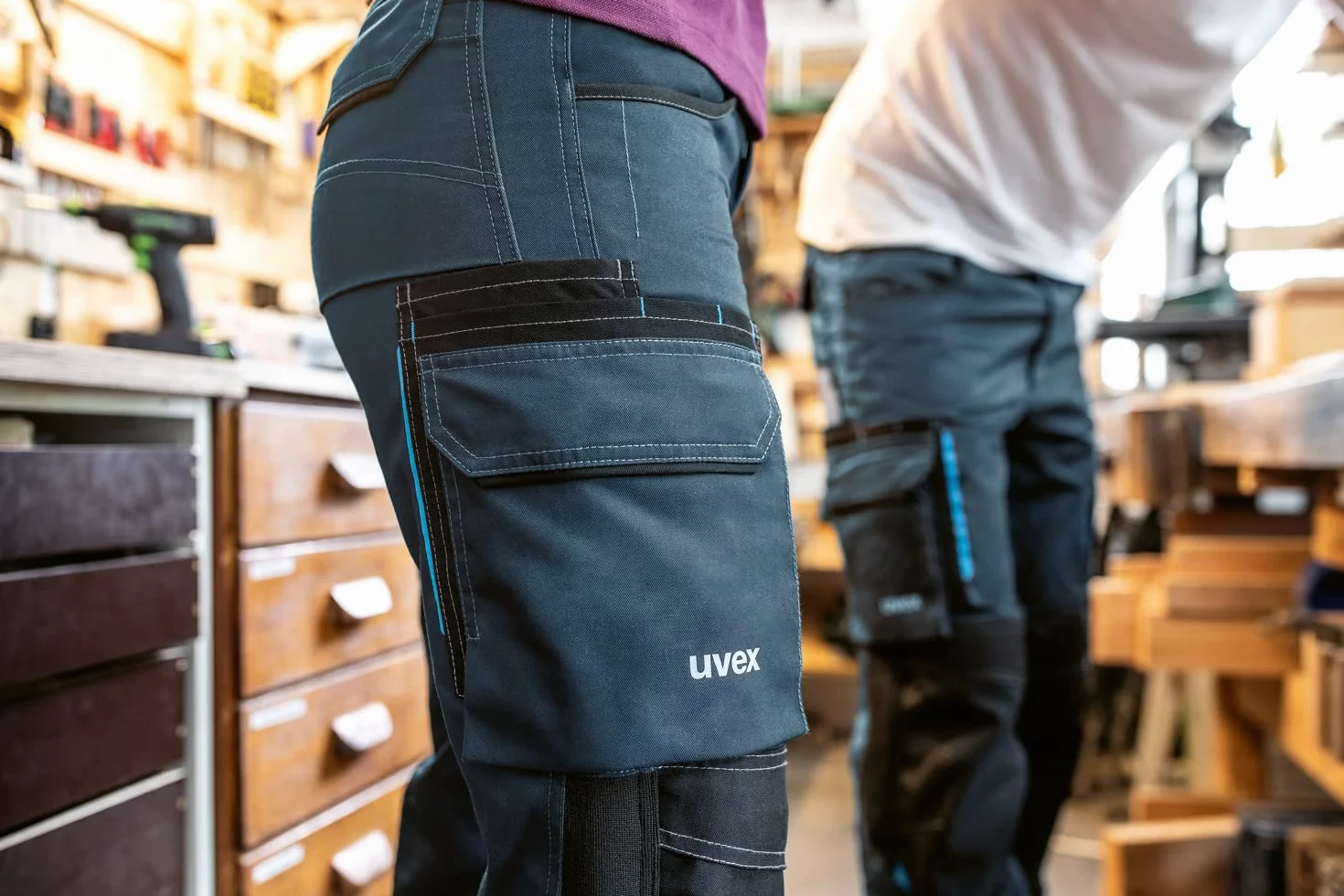 Uvex Tune-up Długie damskie spodnie robocze - z kieszeniami na kolanach