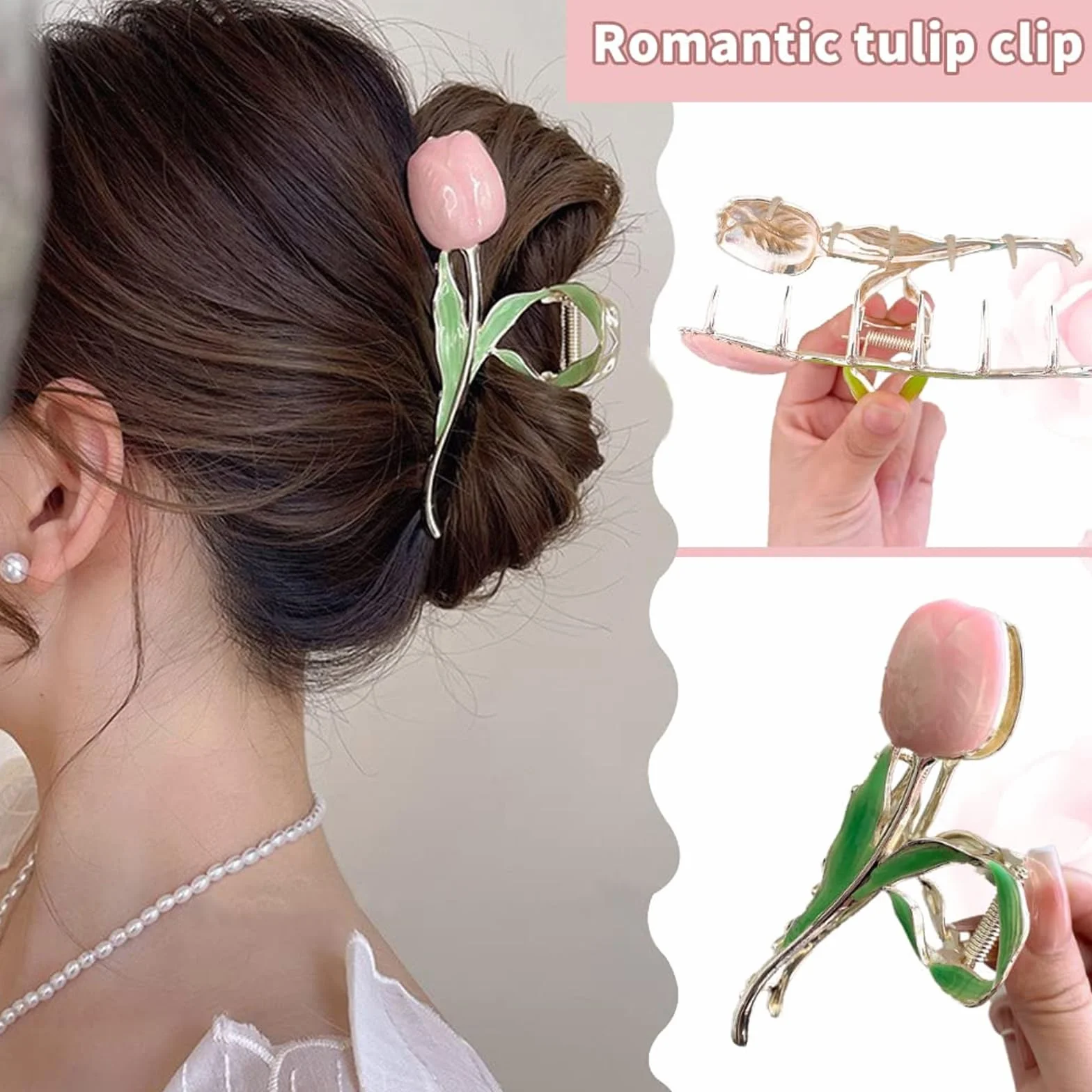 6 sztuk motyl spinki do włosów Kraeoke Fishtail Spinka do włosów Pszenica Hair Clip Tulip klips z tyłu głowy duże kwiaty spinka do włosów 1