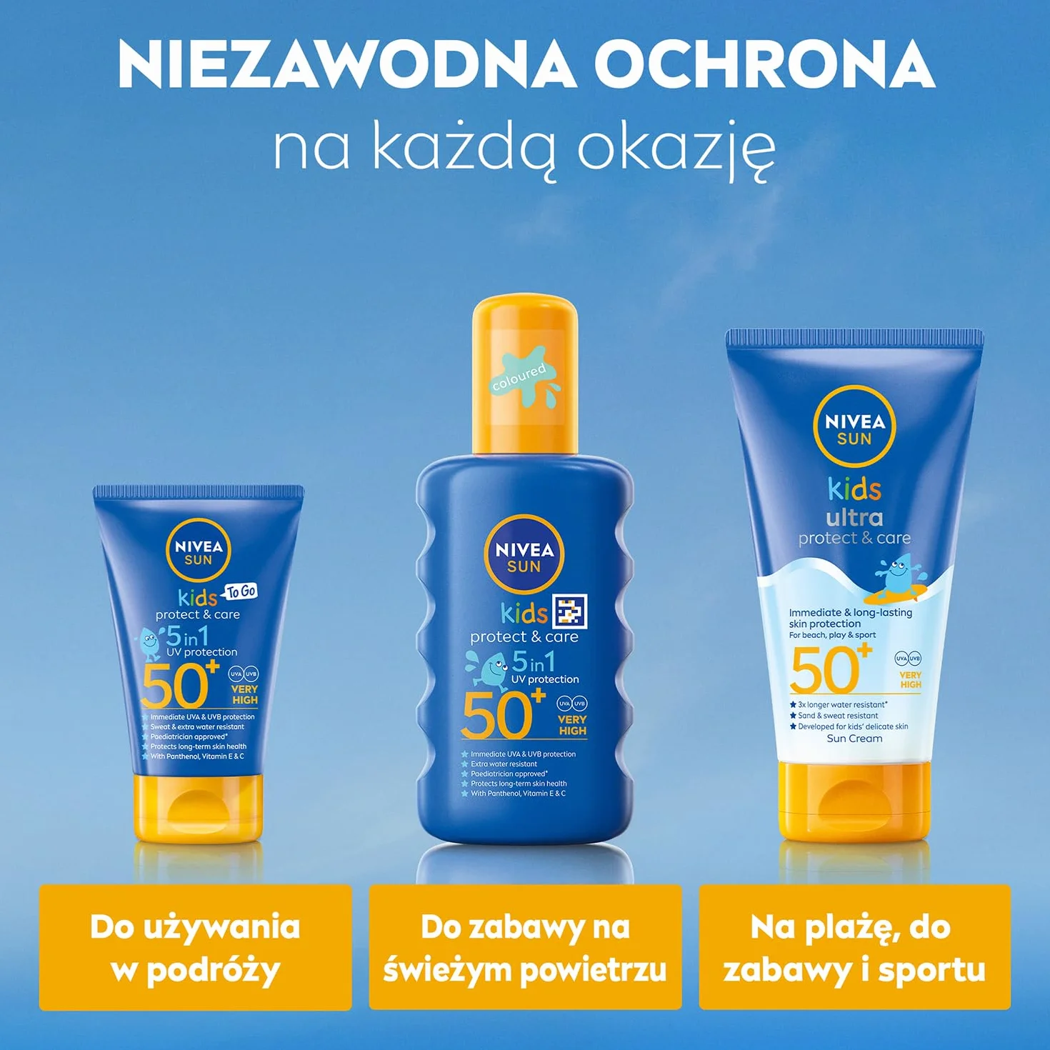 NIVEA SUN Protect & Care Spray ochronny na słońce dla dzieci Kids SPF50+ 200 ml
