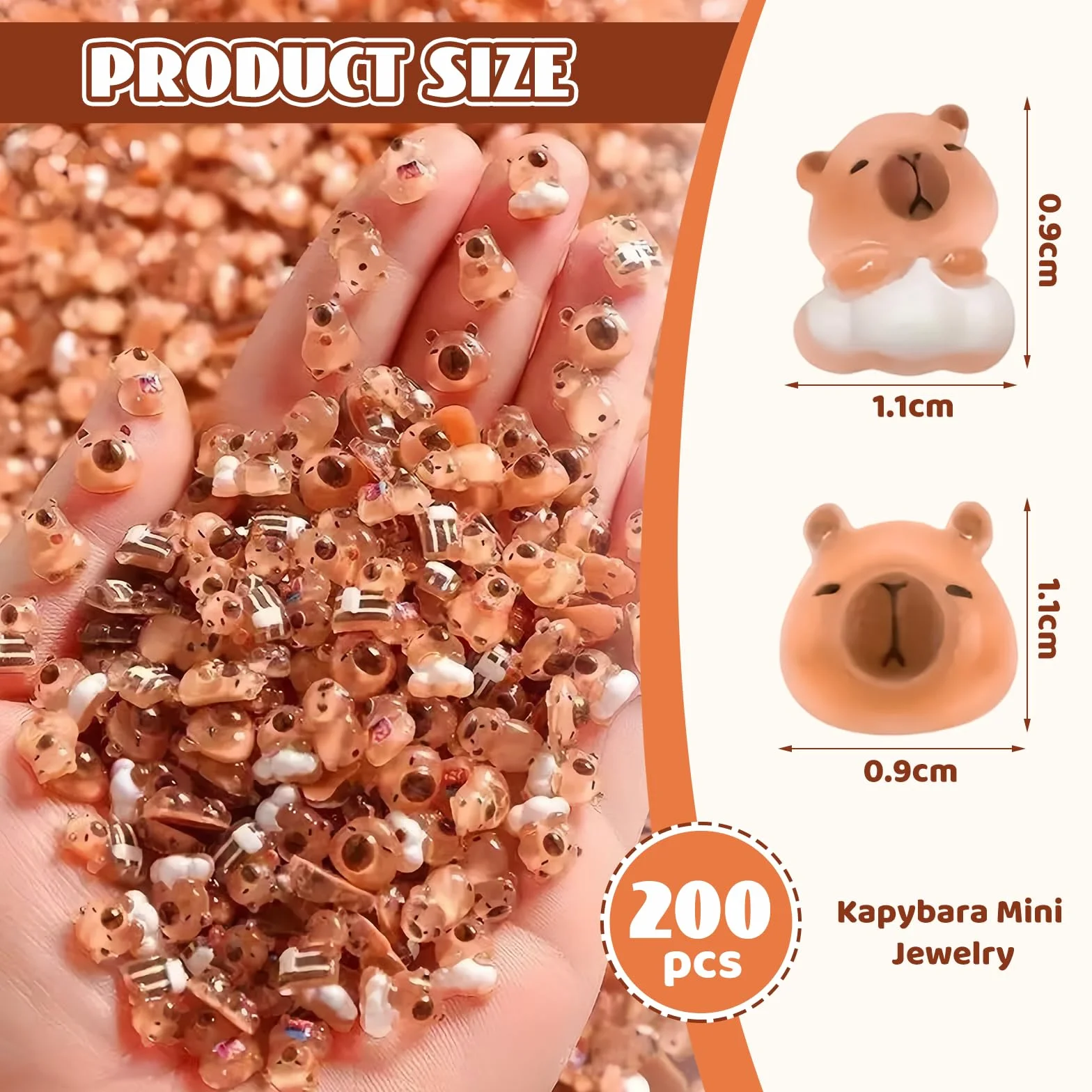 200 sztuk mini figurek capybaras z pudełkiem do przechowywania zwierząt w brązowej mące słodka miniaturowa świnka wodna do majsterkowania rzemiosło decor