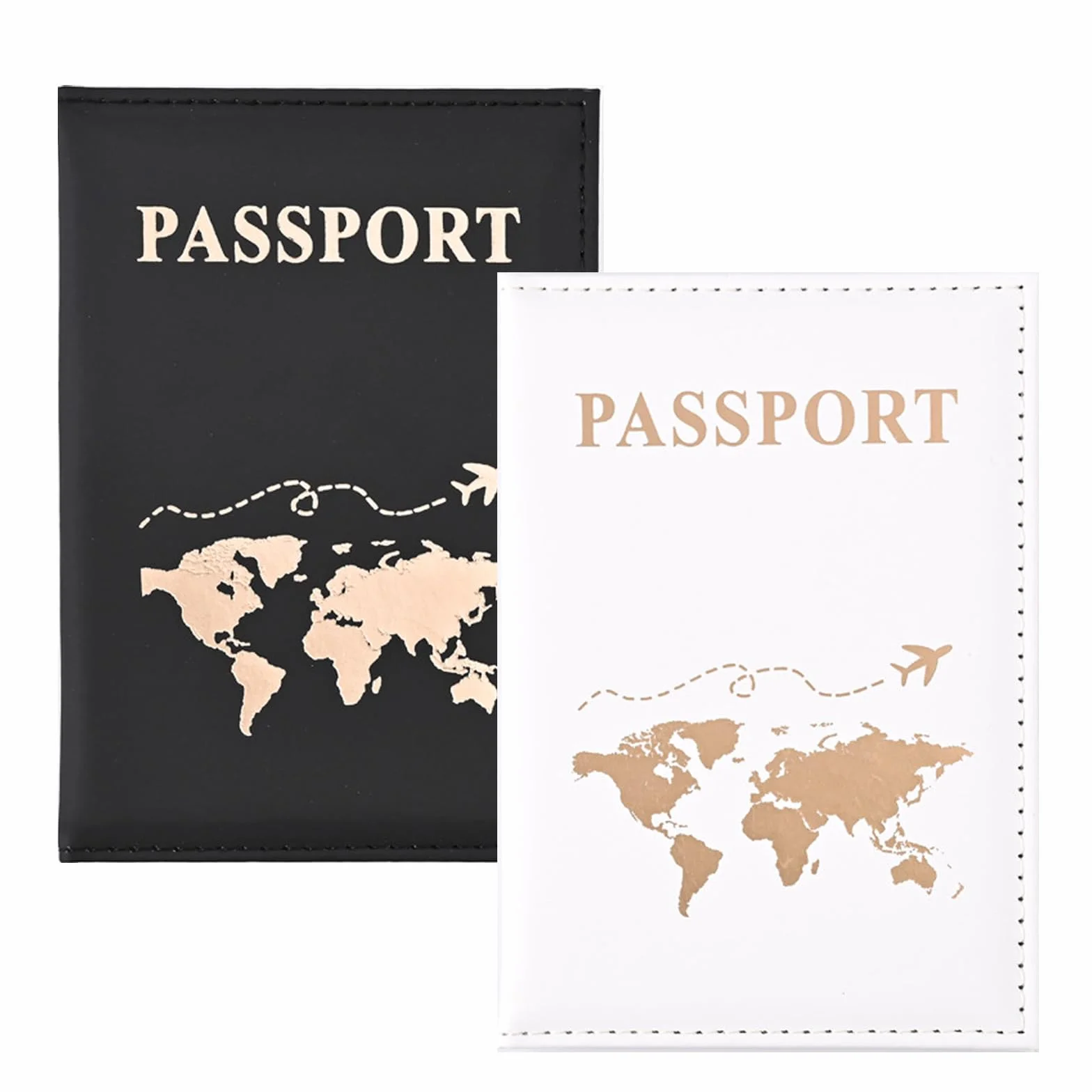 Etui na paszport, czarny i biały, organizer na paszport, skóra PU, 2PACK, uchwyt na paszport, etui na karty kredytowe, dowód osobisty