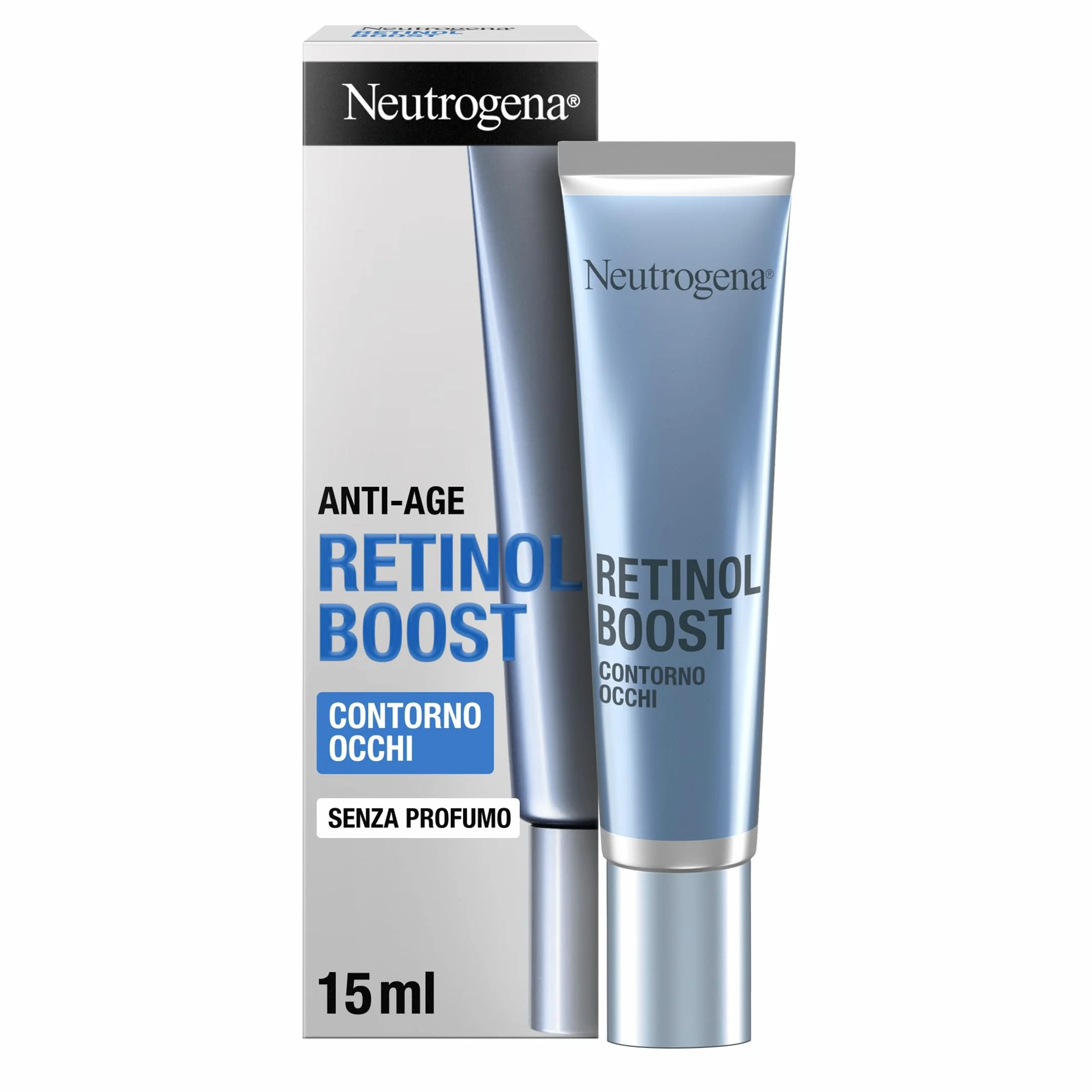 Neutrogena Retinol Boost krem pod oczy z czystym retinolem i kwasem hialuronowym, przeciw oznakom starzenia się w okolicy oczu, bez zapachu, 1 x 15 ml