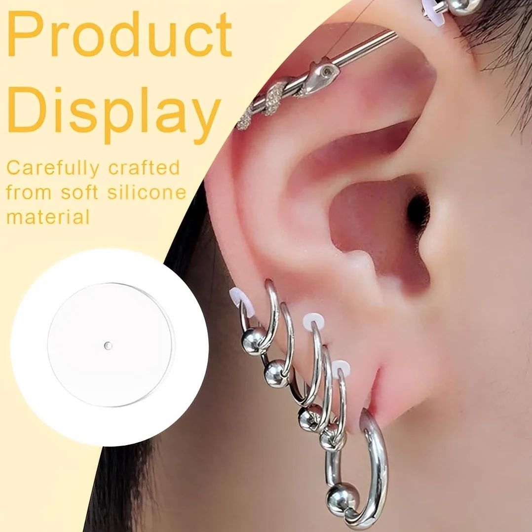 WeddHuis 60 sztuk anty-keloid krążek do piercingu krążka silikonowe zatyczki do kolczyków, 60pcs