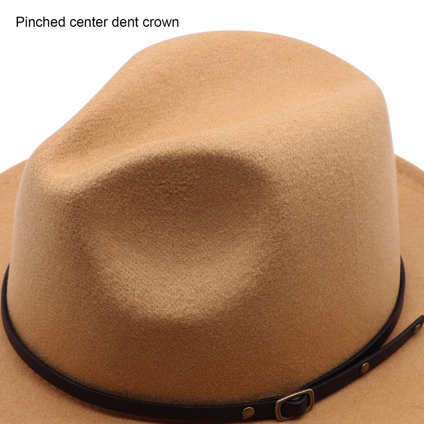 DRESHOW Kapelusz z Szerokim Rondem Fedora dla Kobiet Zapięcie na Pasek Retro Panama Floppy Hat