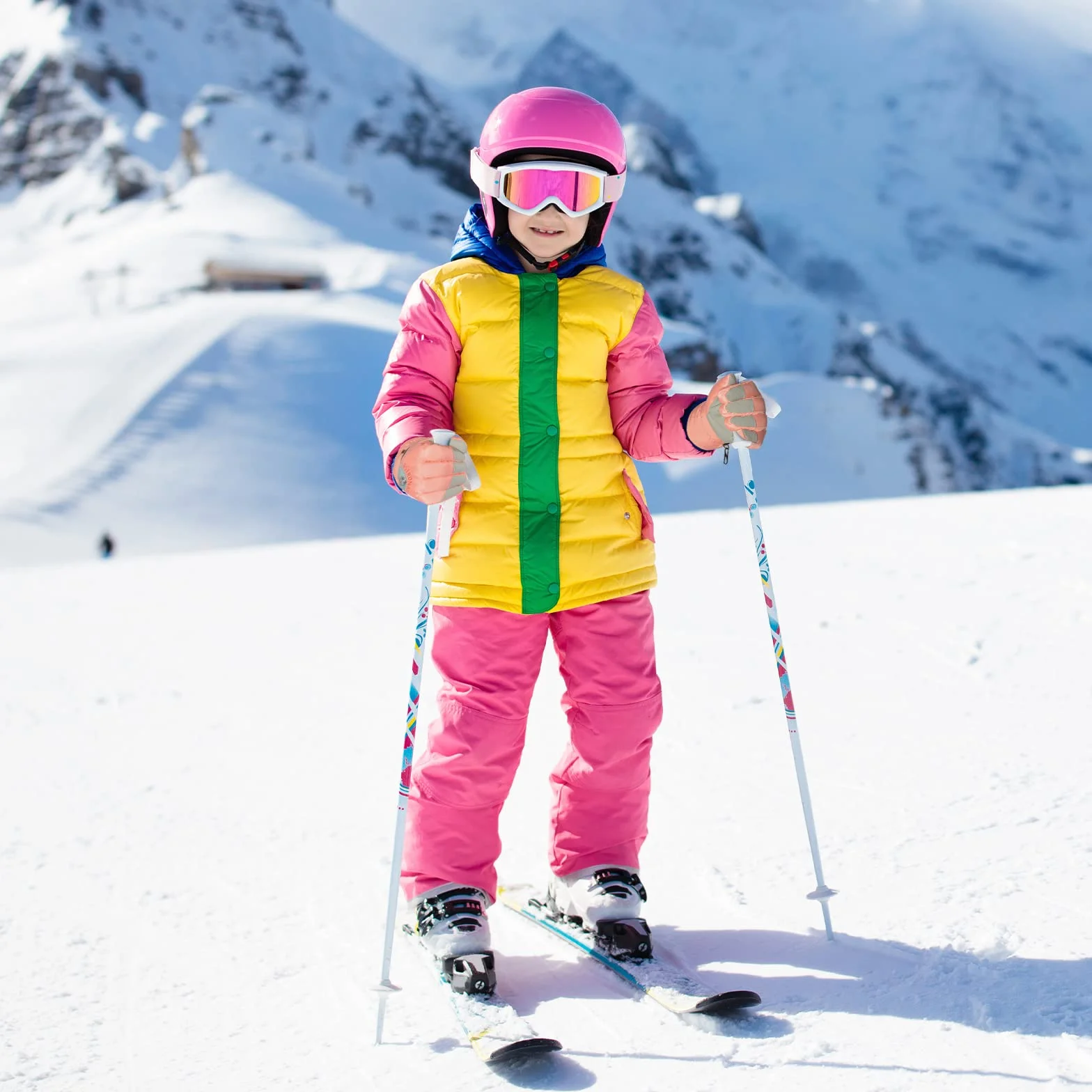 flintronic Dziecięce rękawice narciarskie, zimowe rękawiczki narciarskie, termiczne rękawice śniegowe z regulowanymi mankietami, wodoodporne rękawice snowboardowe dla dzieci, chłopców, jazdy na