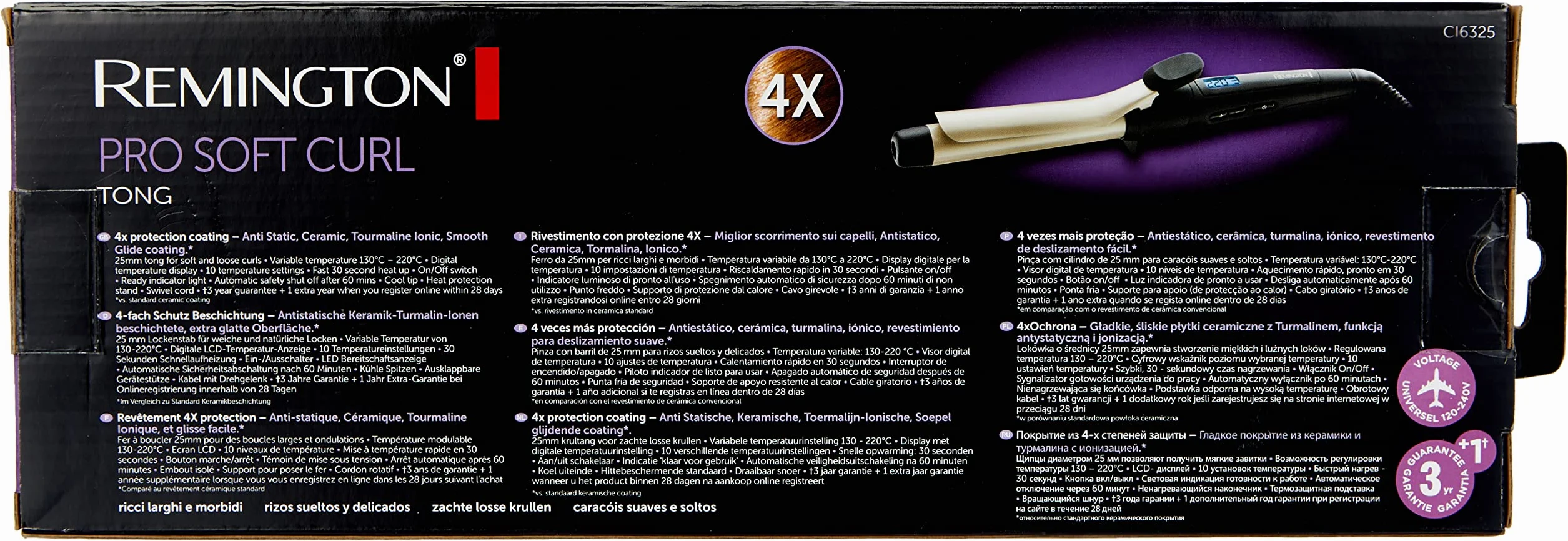 Remington Pro Soft Curl 6325 lokówka z jonizacją 25mm ceramiczna turmalin 45W 220°C