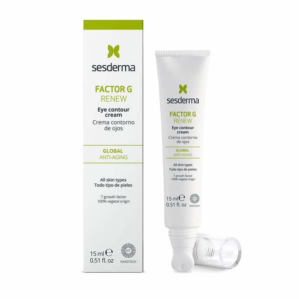 Sesderma Factor G Renew krem pod oczy 15 ml – przeciwstarzeniowy z 7 roślinnymi czynnikami wzrostu, peptydami, komórkami macierzystymi jabłka, witaminą K, aldehydem retinowym, nanotechnologia