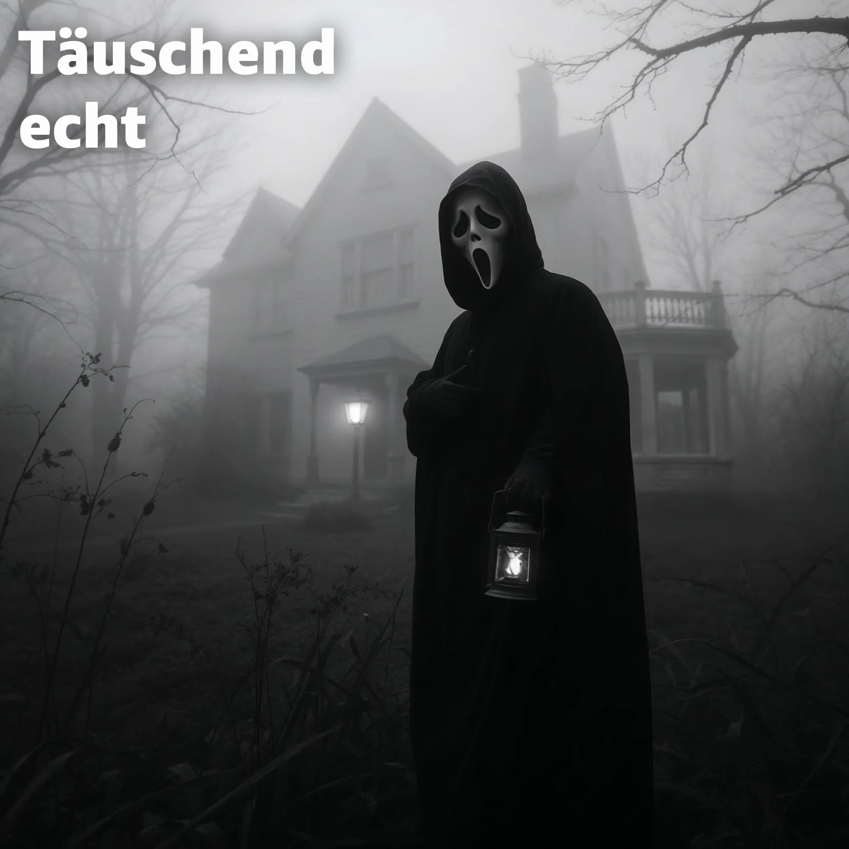 TK Gruppe Timo Klingler Scream maska ducha na Halloween dla mężczyzn i kobiet jako kostium na Halloween i karnawał – maska kostiumowa Ghostface przebranie maska ducha