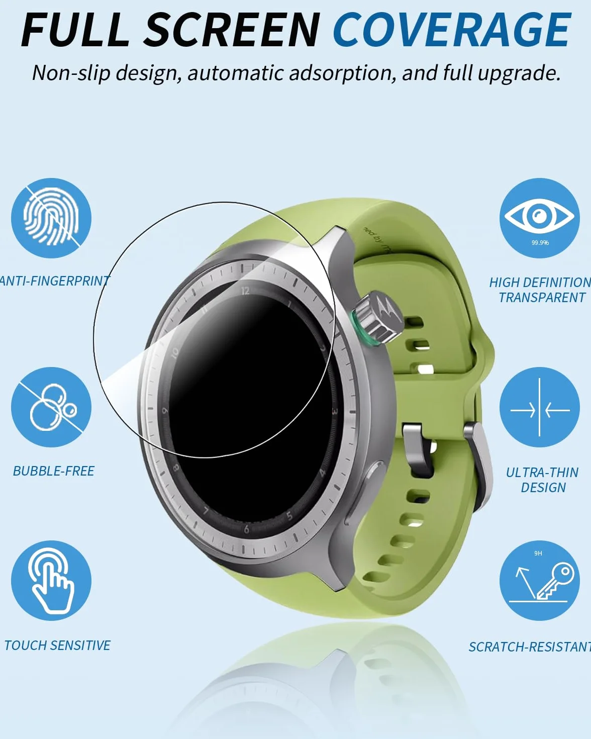 (3 sztuki) folii ochronnej do Motorola Moto Watch 2026 Smartwatch, yystao hartowane szkło folia ochronna na wyświetlacz, wysoka rozdzielczość, odporna na zarysowania, wrażliwa na dotyk, twardość 9H