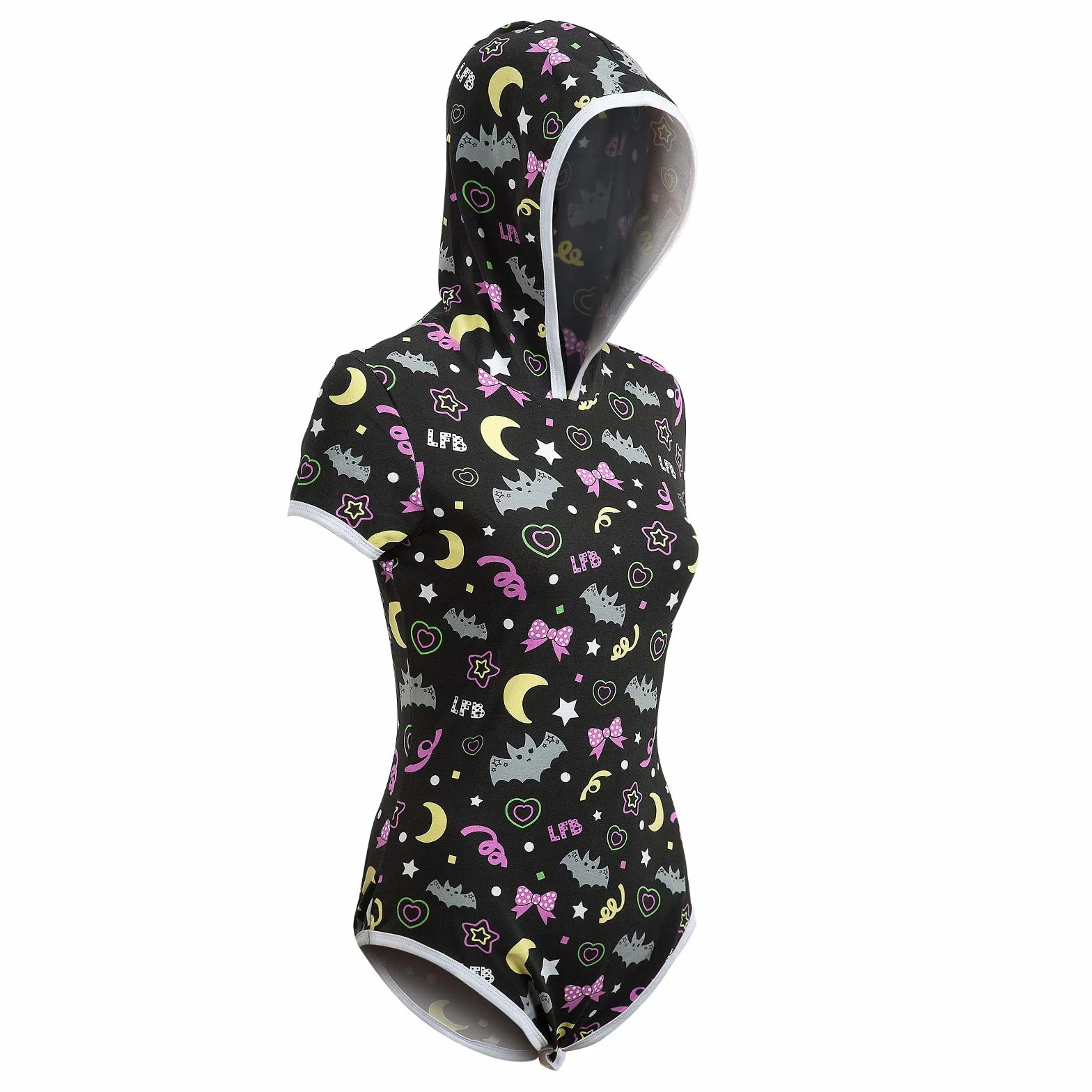 LittleForBig Dorośli Baby miłośnik pieluszek (ABDL) zatrzas w komkroku jednoczęściowy śpioszki-Noc Cukierek albo psikus Nocny Blask Onesie