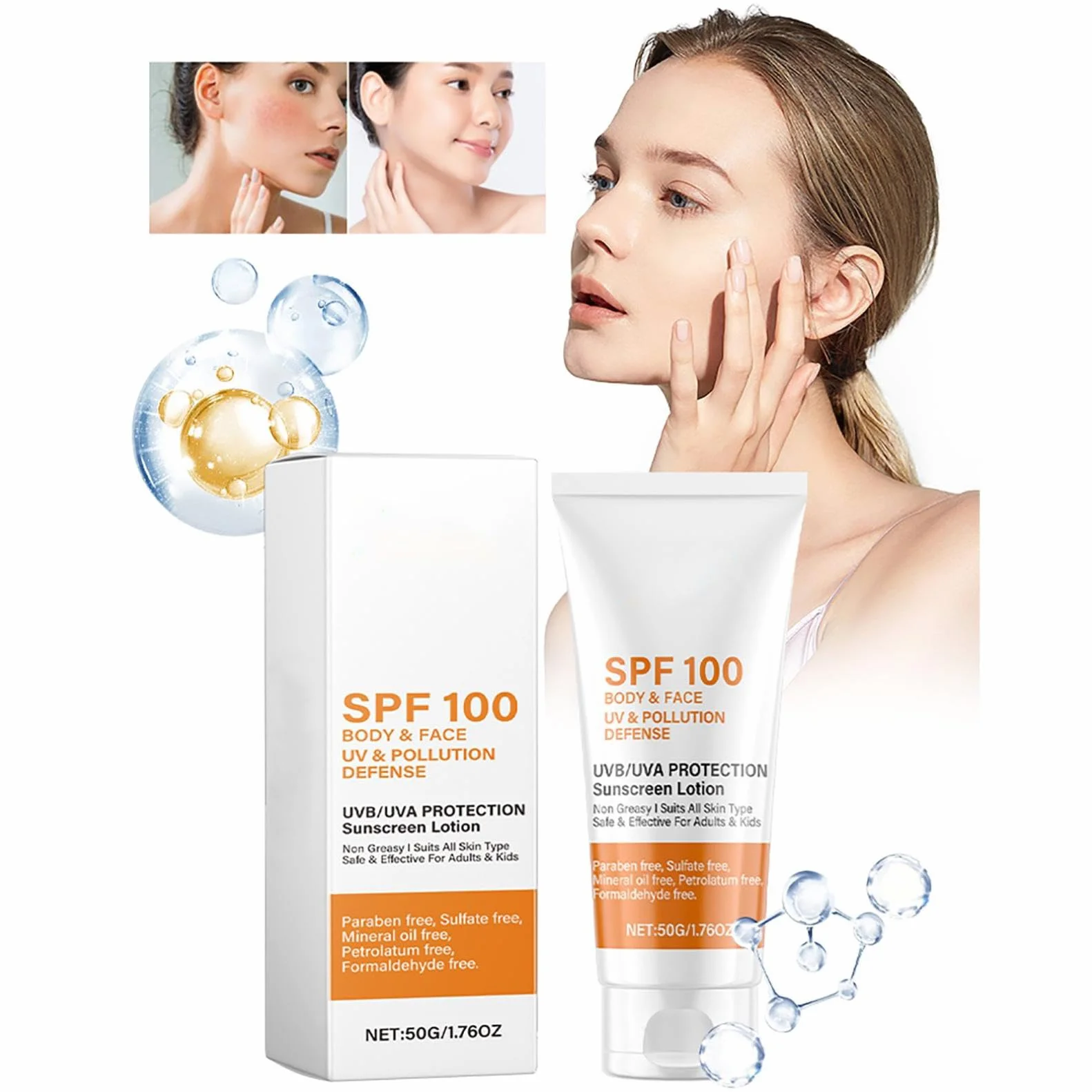 Nawilżający krem przeciwsłoneczny SPF 100+ z ochroną UV/UVB – balsam przeciw