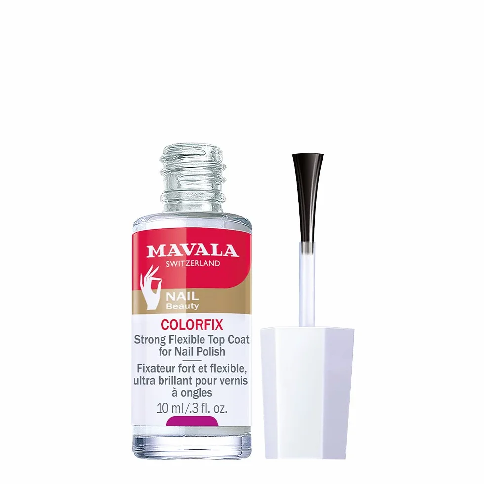 Mavala Colorfix Top Coat Lakier do paznokci przedłużający czas trwania manicure | Da połysk - Wzmocnienie - Elastyczność, 10 ml