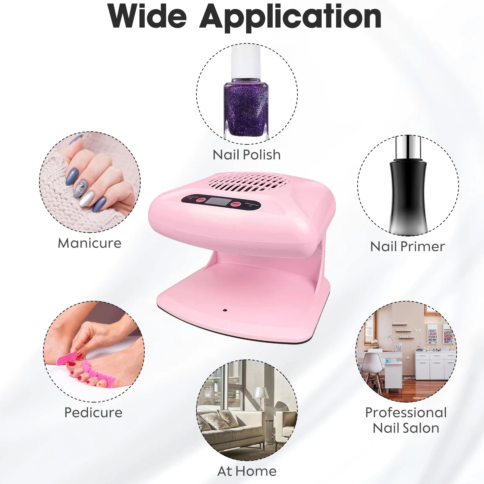 Air Nail Dryer suszarka do paznokci z automatycznym czujnikiem, 300 W timing Air Nail Fan suszarka do włosów dla obu dłoni i stóp, ciepła i chłodna suszarka do normalnego lakieru do paznokci, do domu i salonu