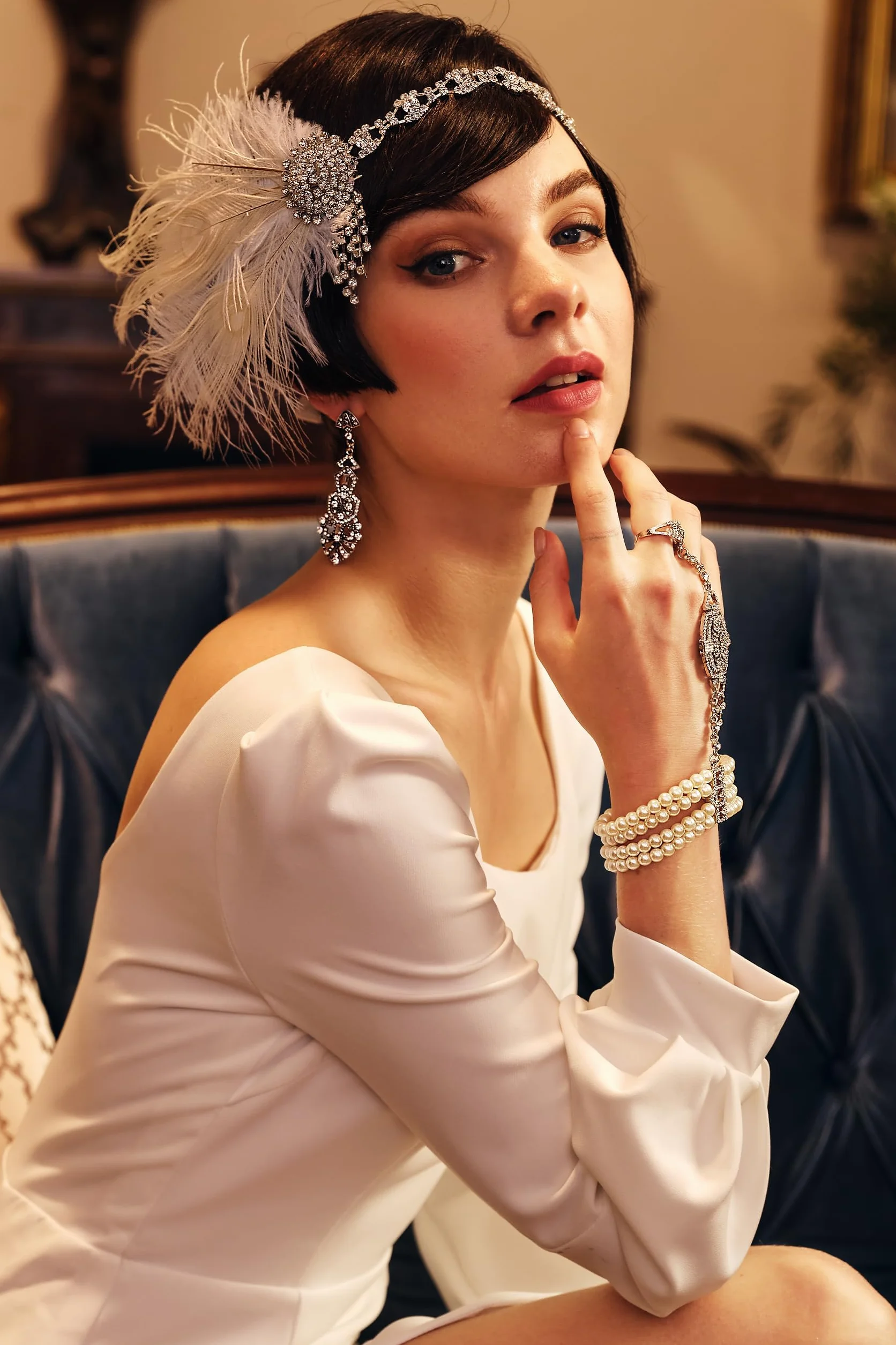 BABEYOND Kolczyki w stylu vintage z lat 20. XX wieku – zwisające kolczyki w stylu art deco na kostium Gatsby, imprezę i ślub w stylu lat 20