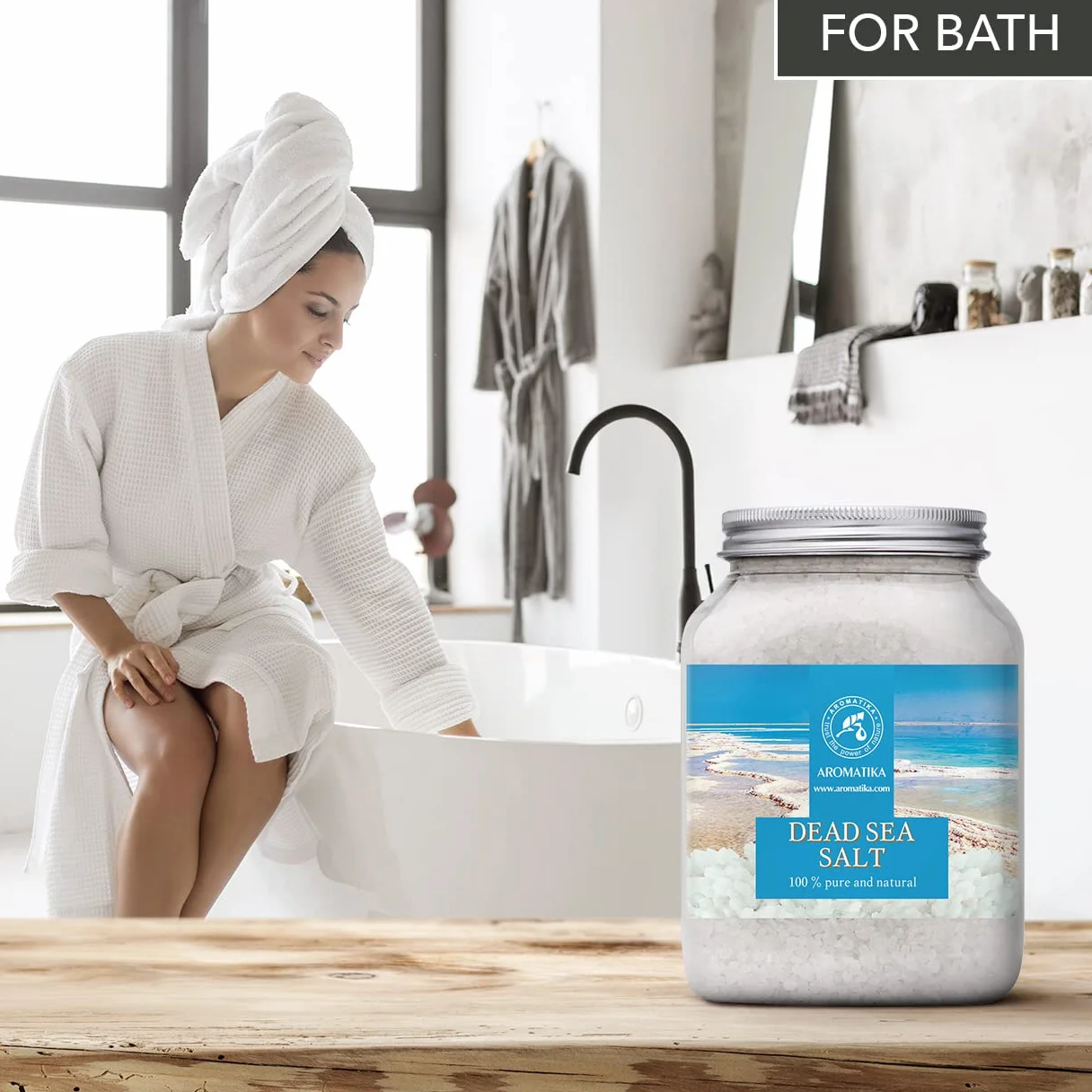 Dead Sea Salt 1000g - Pure Natural Bath Salts for Relaxation & Stress Relief