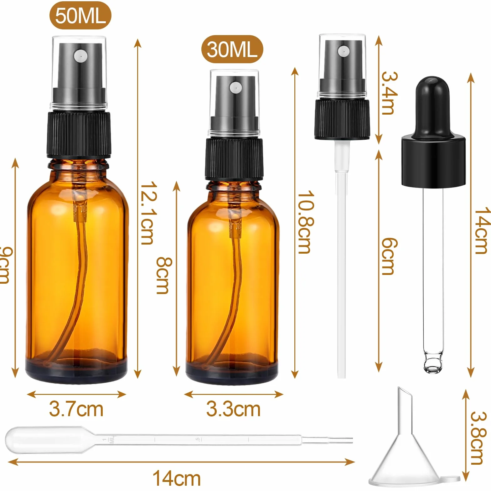 Szklane butelki z rozpylaczem 5 sztuk 50 ml 30 ml do perfum