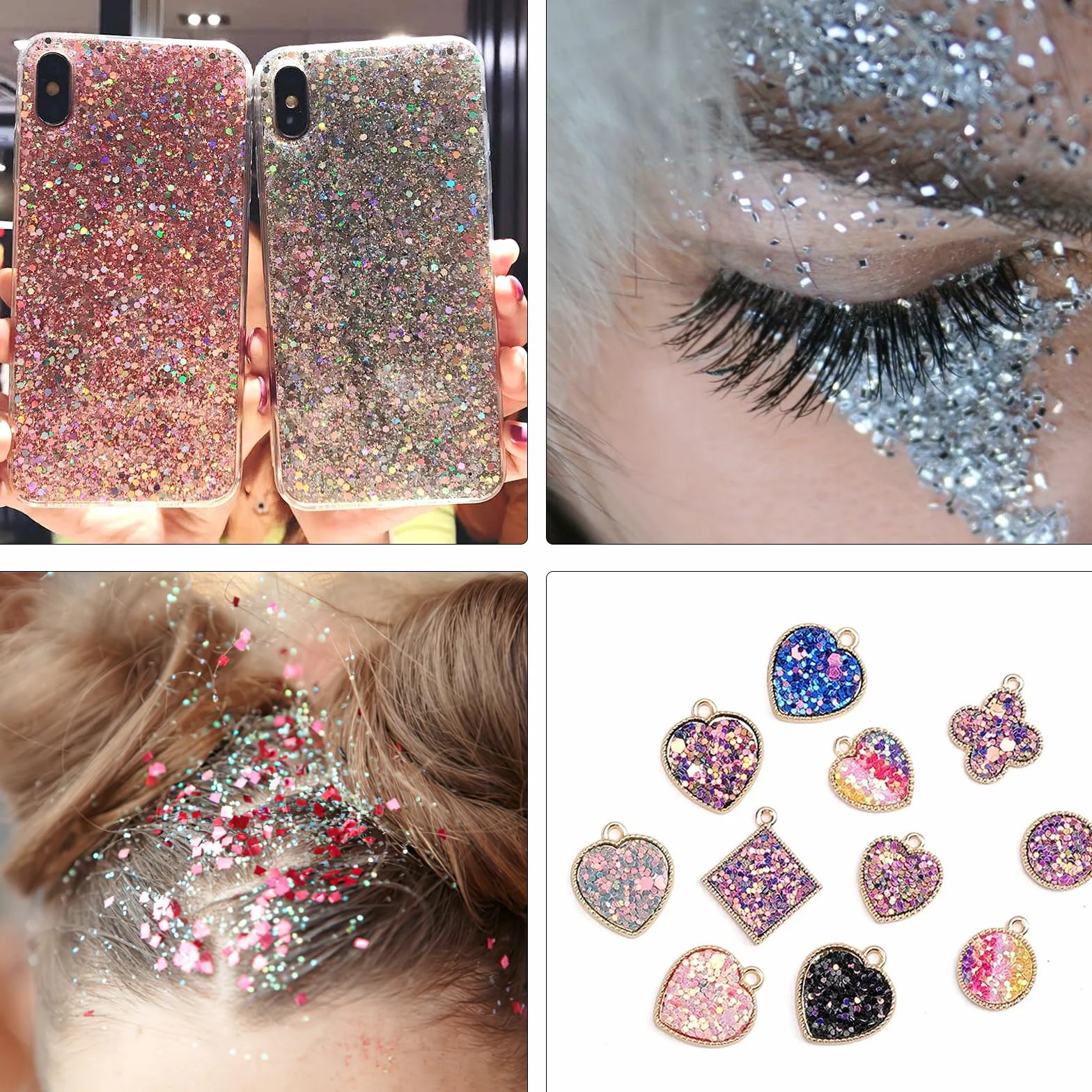 Kasanni 32 kolory brokatu do twarzy, brokatowy proszek do majsterkowania i dekoracji, manicure, włosów, makijażu, kart, papieru, na imprezy