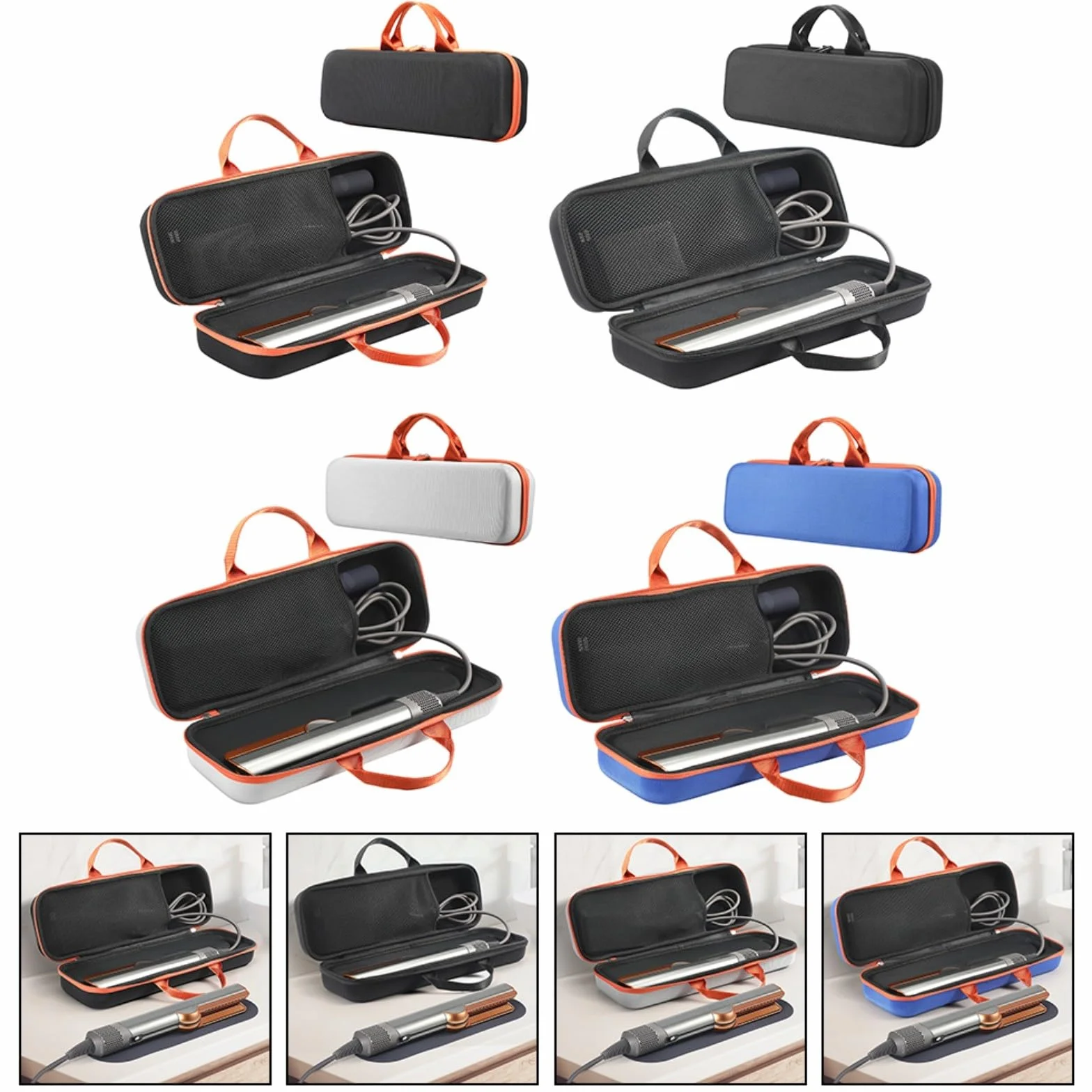 ZYNCUE Twarde etui podróżne, torba do przechowywania prostownicy do suszarki do włosów Dyson Airstrait, prostownica do włosów, podróżna, organizer, przenośna torba ochronna, odporna na wstrząsy,