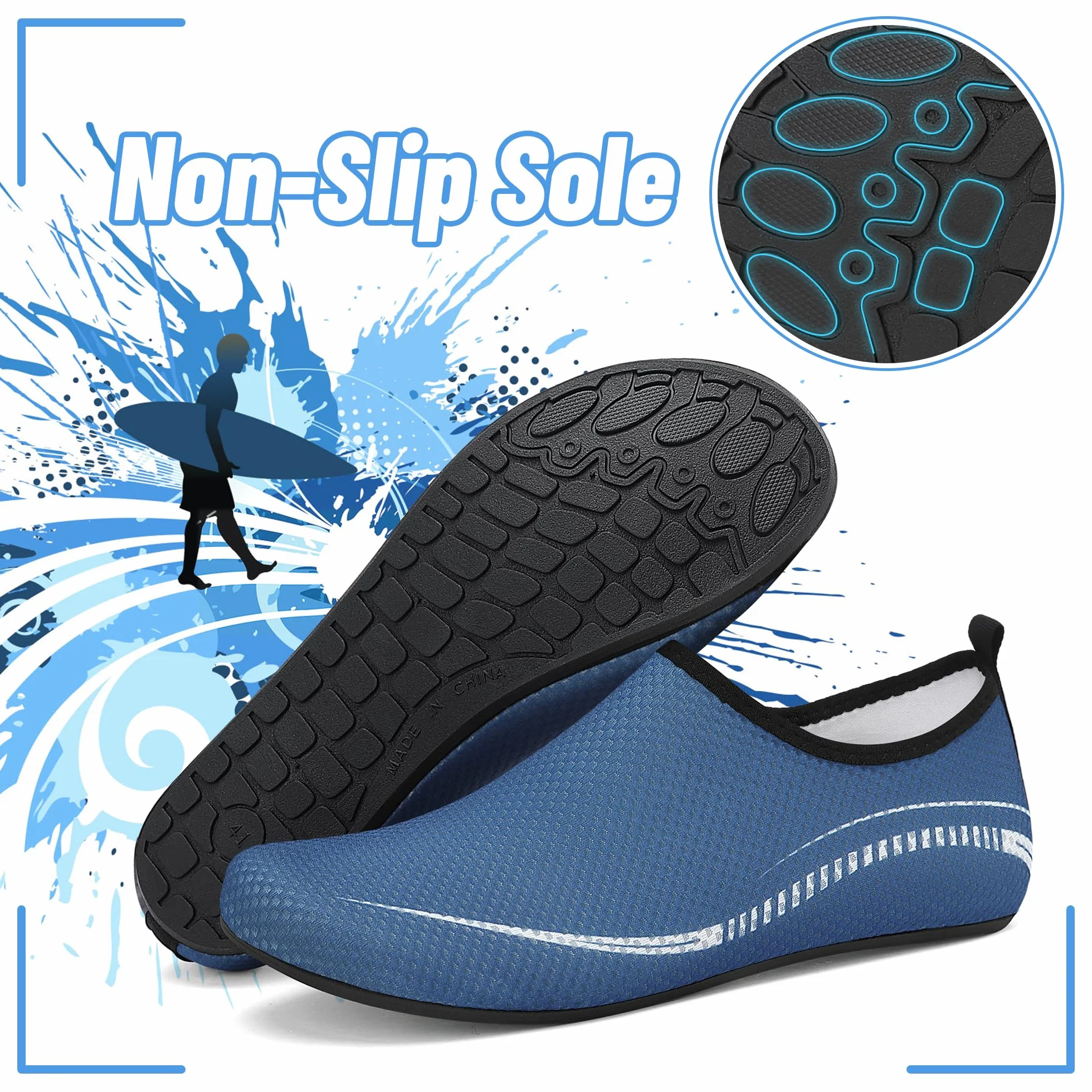 Buty do Wody Water Shoes Buty do SportóW Wodnych Lekkie Buty do PłYwania Buty PlażOwe Buty do Jogi Buty do Surfowania dla Kobiet I MężCzyzn. Niebieski, 39EU