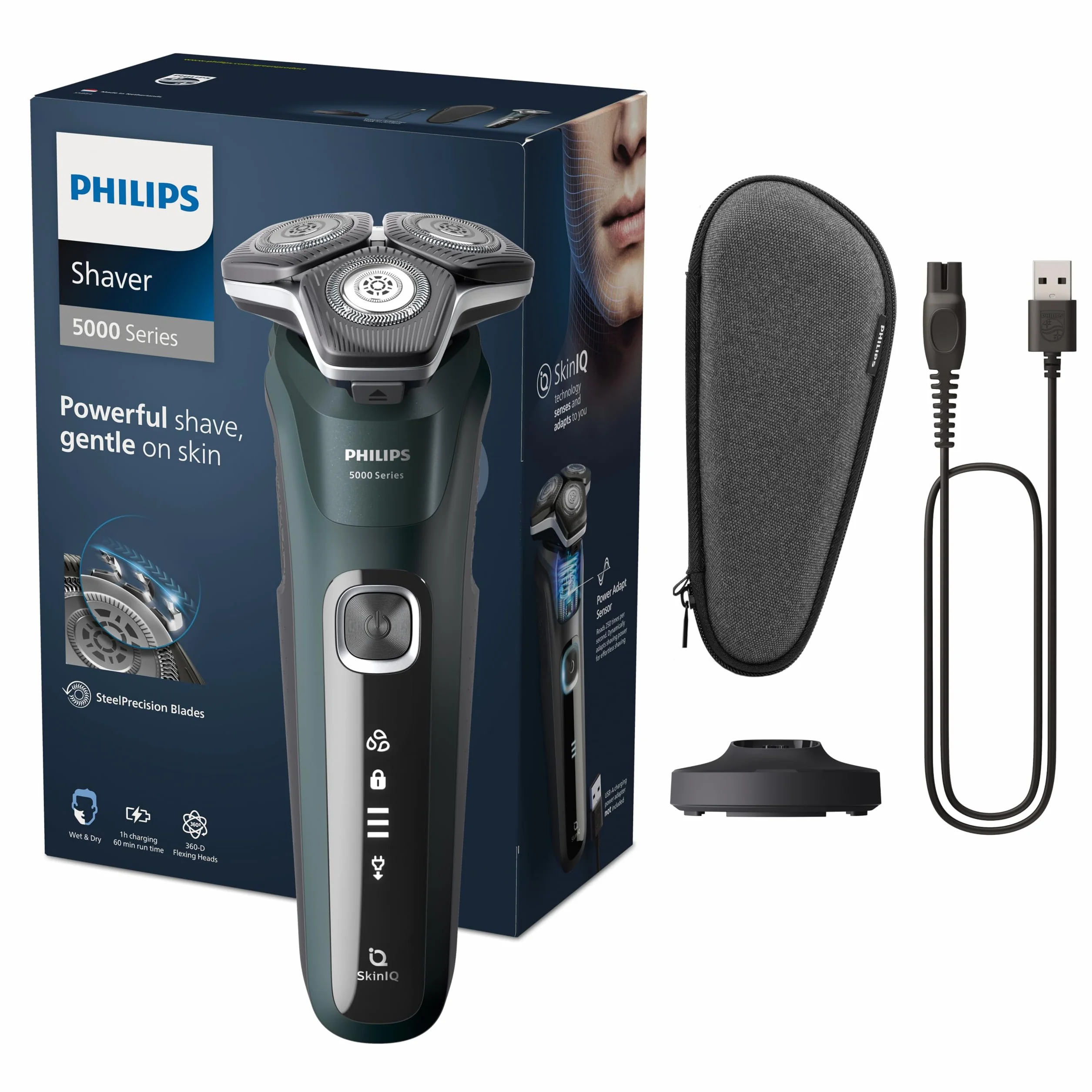 Philips Golarka elektryczna seria 5000 S5884/35 mokre i suche golenie z trymerem