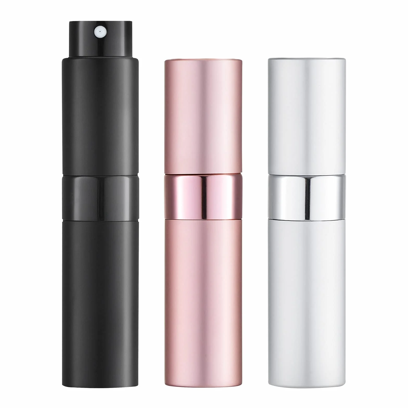 Toureal Podróżny Atomizer do Perfum Wielokrotnego Użytku - Mini Szklana Butelka do Aftershave dla Kobiet i Mężczyzn - Przenośny Dozownik (Różowy, 3 szt.)
