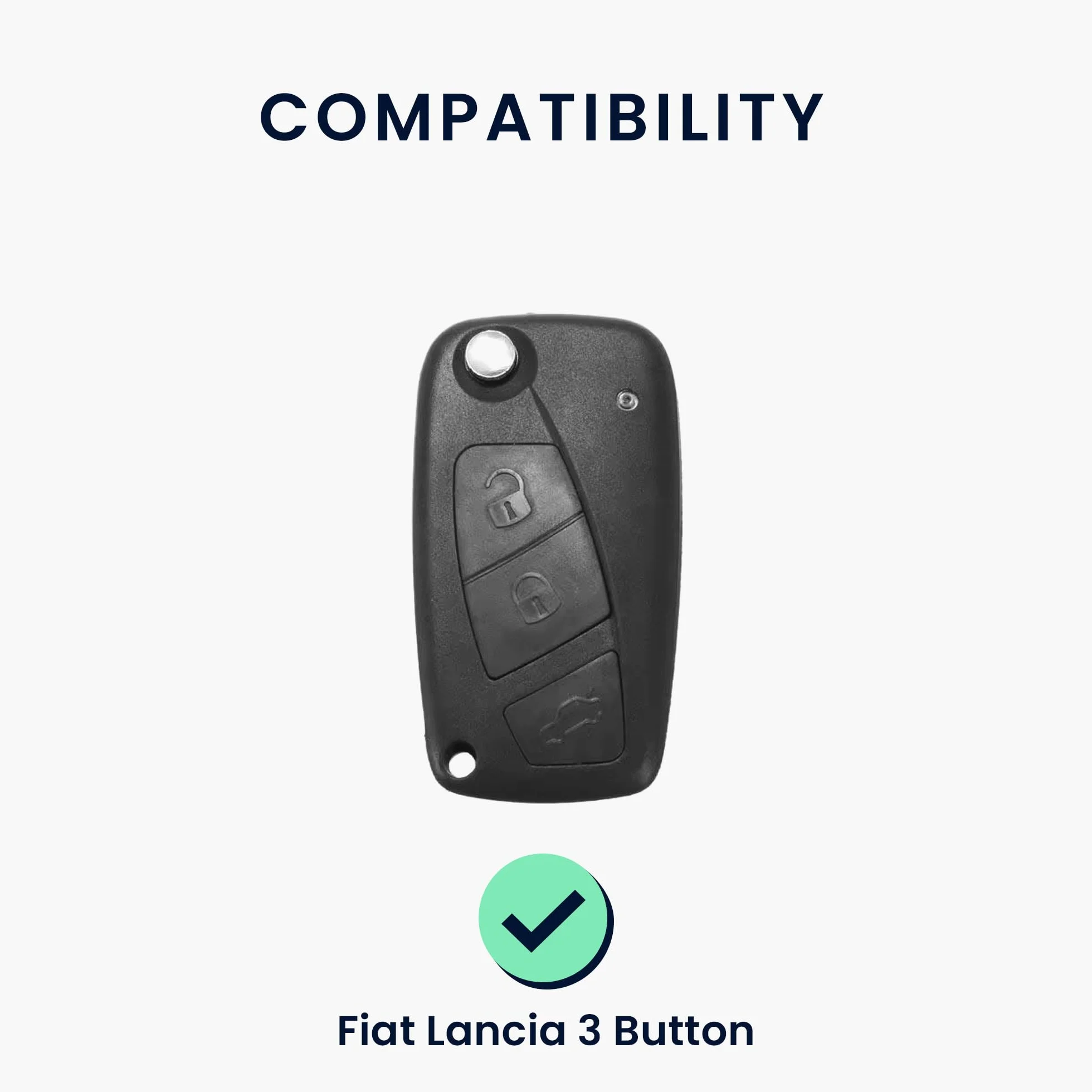 kwmobile etui na kluczyki samochodowe kompatybilne z Fiat Lancia 3-przyciskowy pokrowiec na kluczyk samochodowy - obudowa kluczyka samochodowego - etui na klucze w kolorze czarnym/niebieskim
