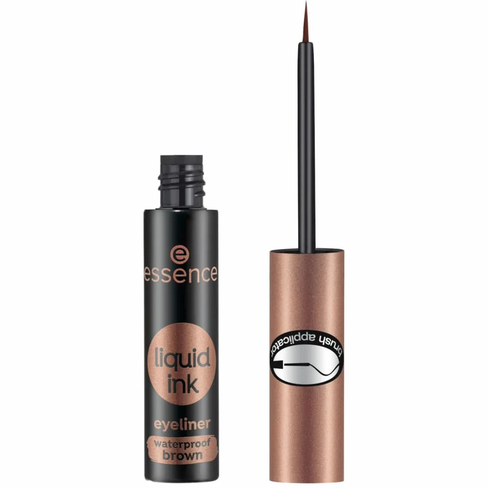 essence Wodoodporny liner liquid ink brown, długotrwały, konturowanie, intensywny kolor (3ml)