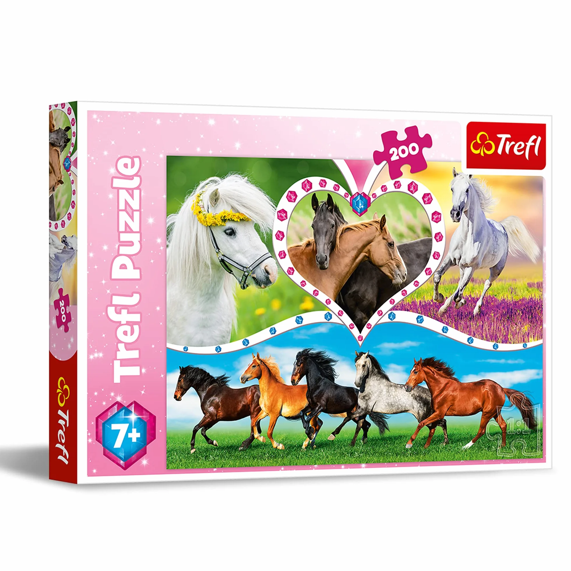 Trefl Piękne Konie Puzzle 200 Elementów o Wysokiej Jakości Nadruku dla Dzieci od 7 lat