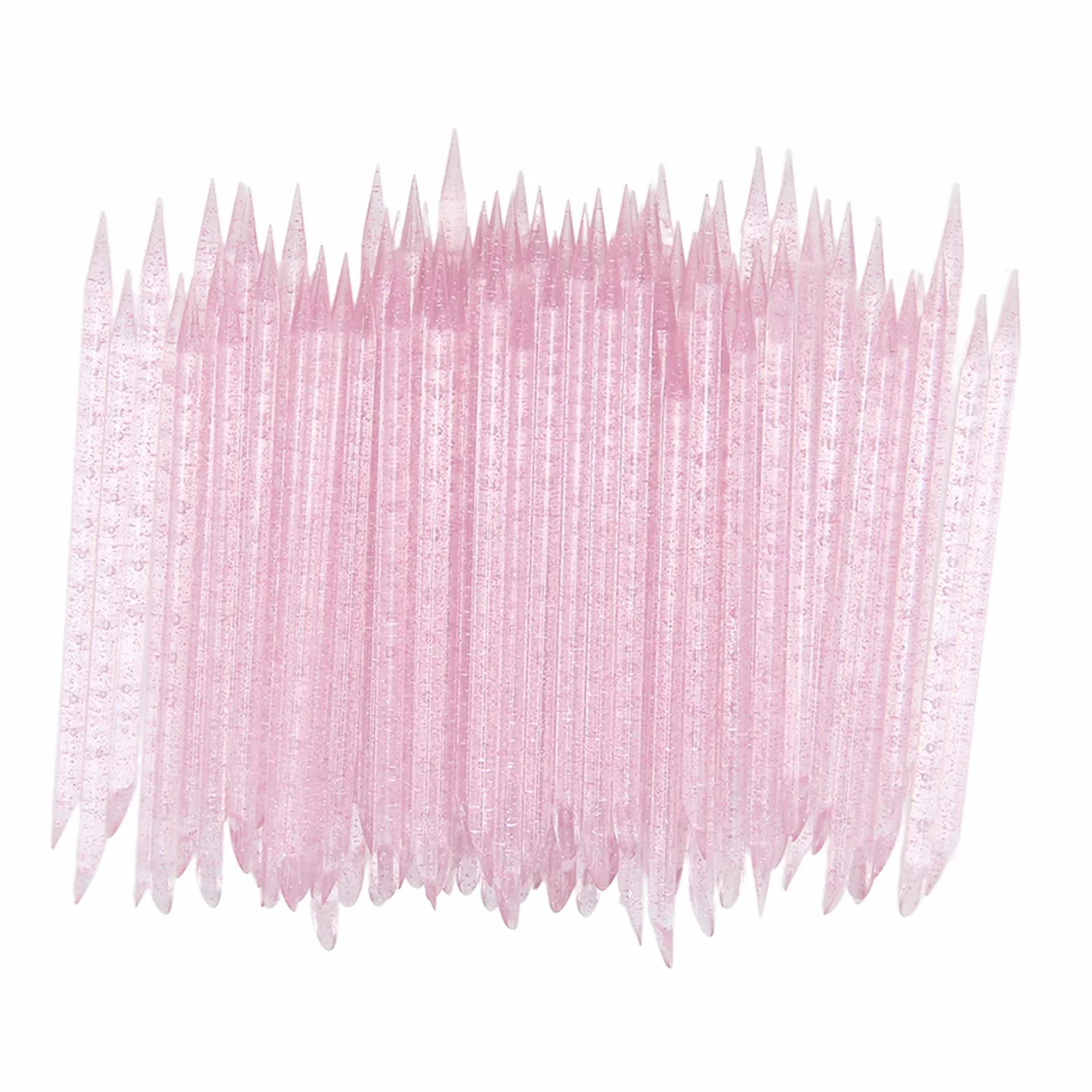 Jednorazowy Odpychacz do Skórek, Praktyczny Plastikowy Sztyft do Manicure i Pedicure, 100 Sztuk do Salonu Stylizacji Paznokci do Technik Zdobienia Paznokci w Domu (PINK)