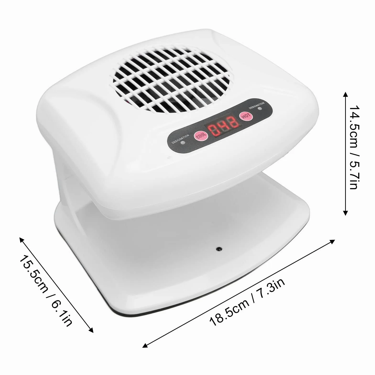 Suszarka do Paznokci na Powietrze do Obu Rąk i Stóp 300w Air Nail Fan Suszarka Nadmuchowa do Zwykłego Lakieru do Paznokci z Gorącym i Chłodnym, Automatycznym Użyciem