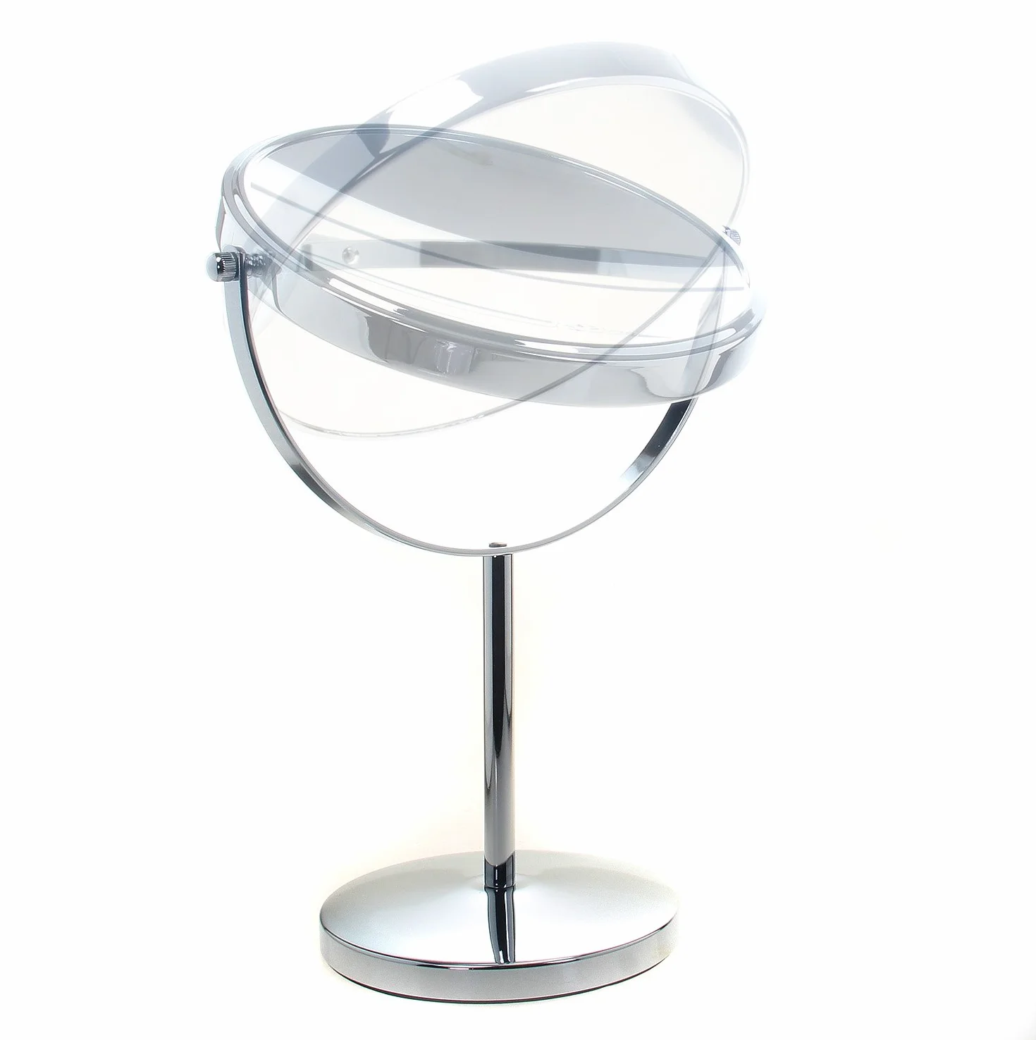 TUKA lusterko stojące, 5-krotne powiększenie, 20 cm, lusterko kosmetyczne obracane o 360°. Chromowane lusterko do makijażu, lusterko do golenia, lustro stołowe, lusterko łazienkowe, dwustronne: lustro