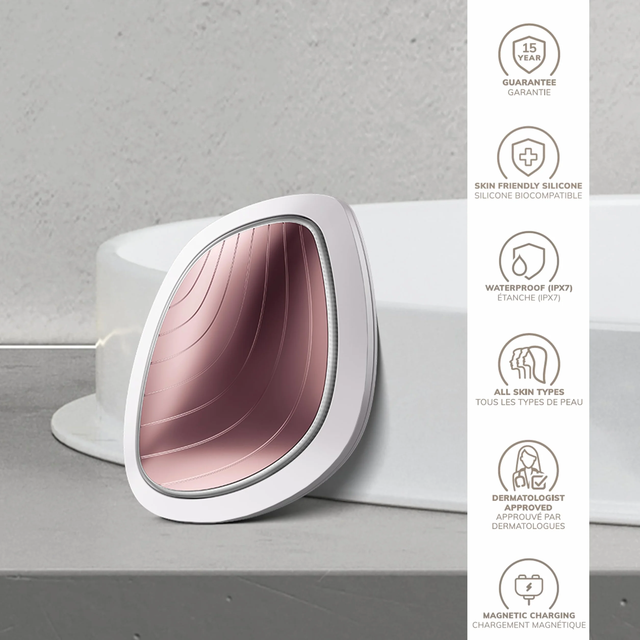 Soniczna maska rozgrzewająco-chłodząca GESKE 9 w 1 Beauty LED Maska na twarz z pełnym widmem LED i terapią światłem czerwonym