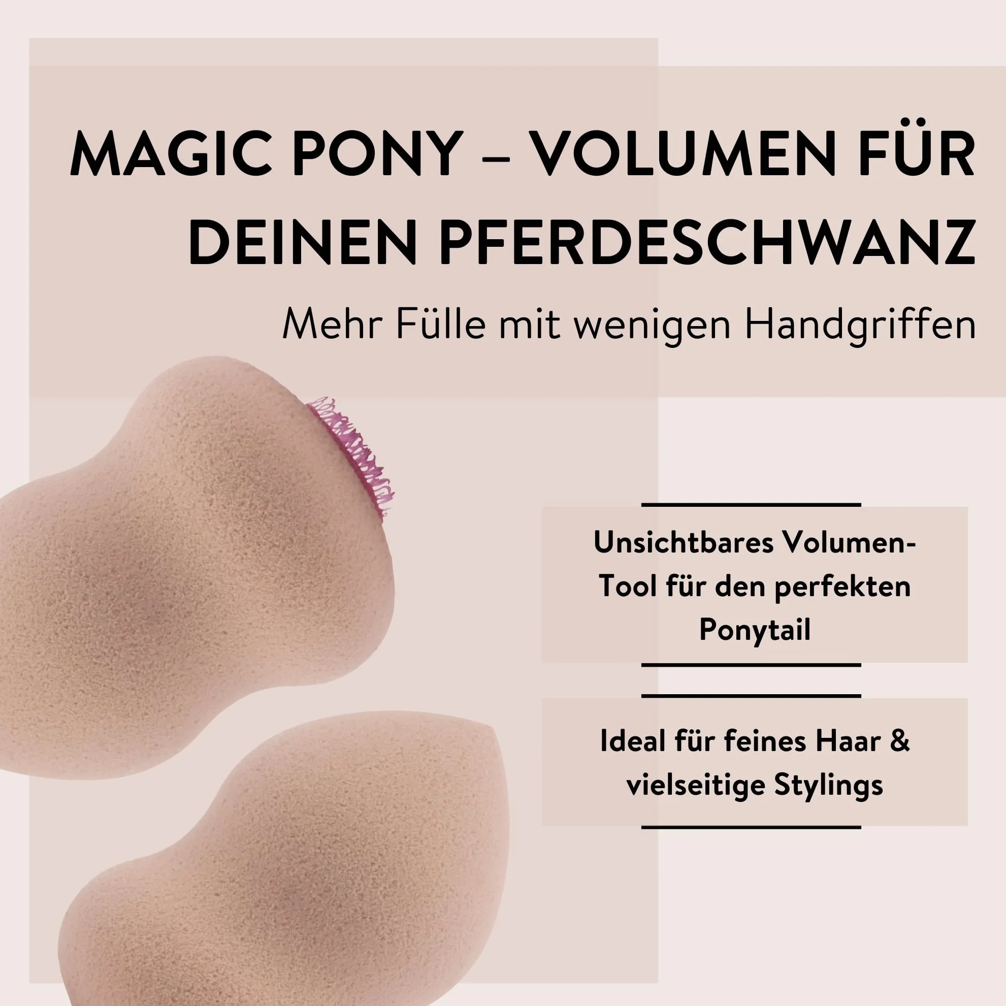 PARSA BEAUTY Magic Pony dla blond włosów, kremowy, zwiększa objętość, koński ogon, warkocz, stylizacja