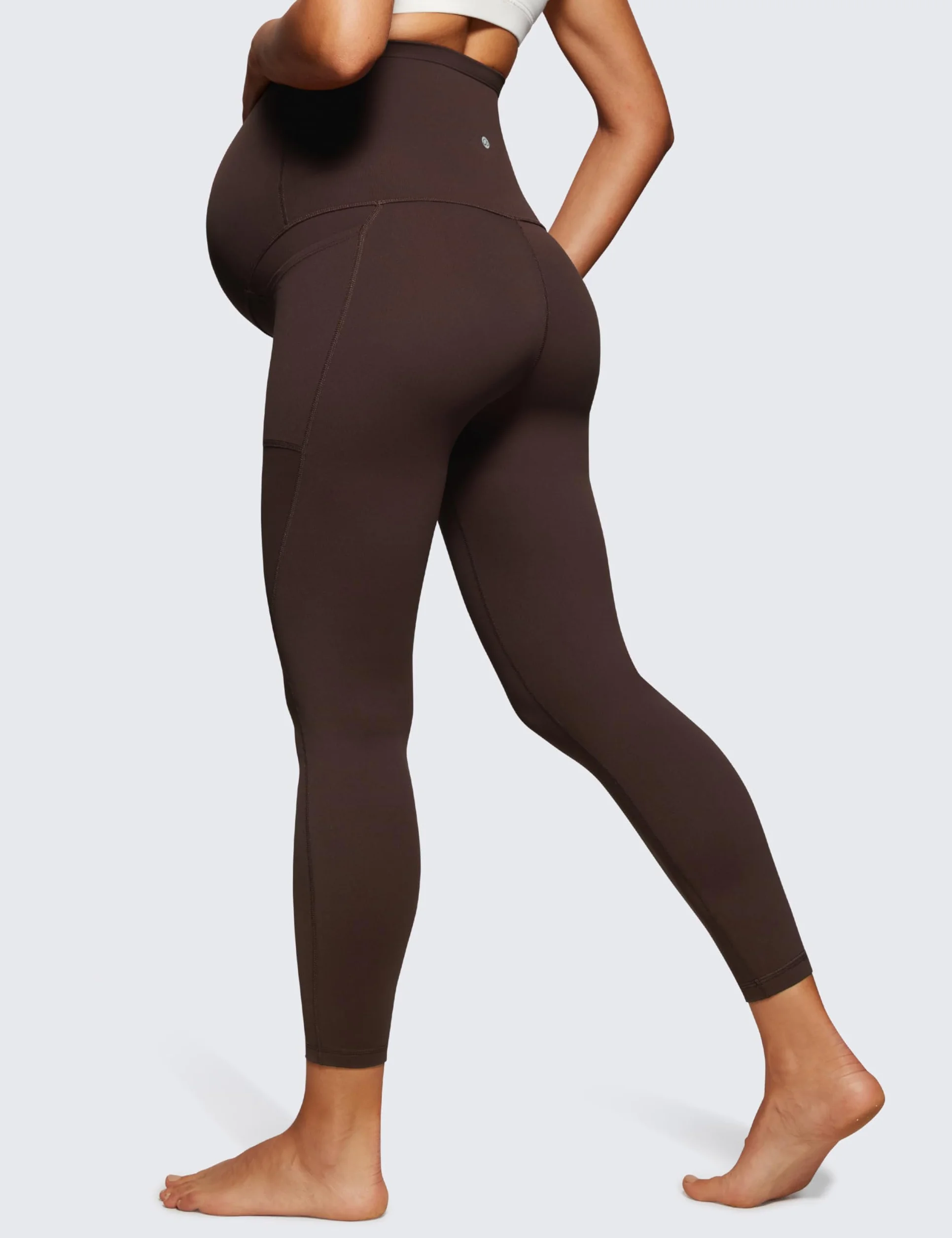 CRZ YOGA Damskie legginsy ciążowe Butterluxe z kieszeniami na brzuchu, 25 cali – spodnie ciążowe do ćwiczeń i jogi, miękkie