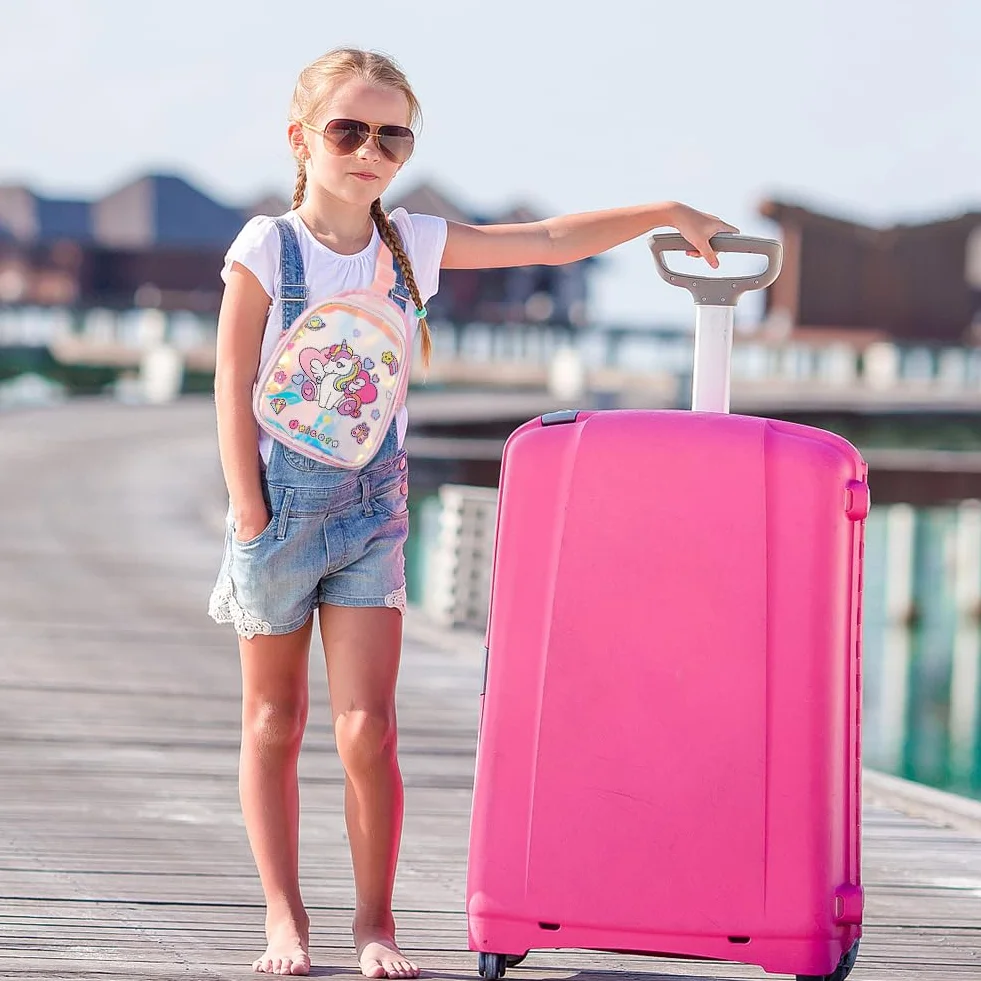 LEBKFT 1 szt. Jednorożec syrenka torba na ramię PVC przezroczysta torba crossbody mini portfel torba podróżna plaża podróż zamek błyskawiczny przezroczysta torebka do przechowywania telefonu