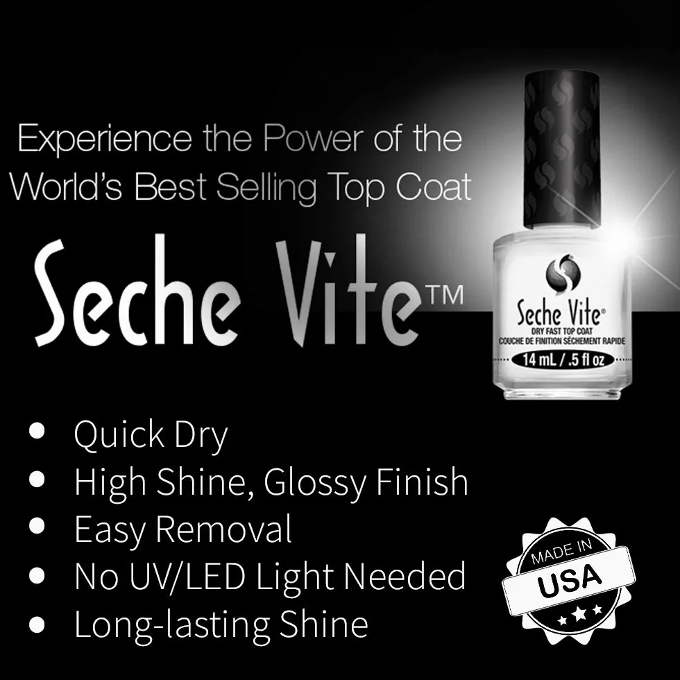 Seche Vite Dry Fast Top Coat Boxed 0,5 uncji (2 szt.) by Seche