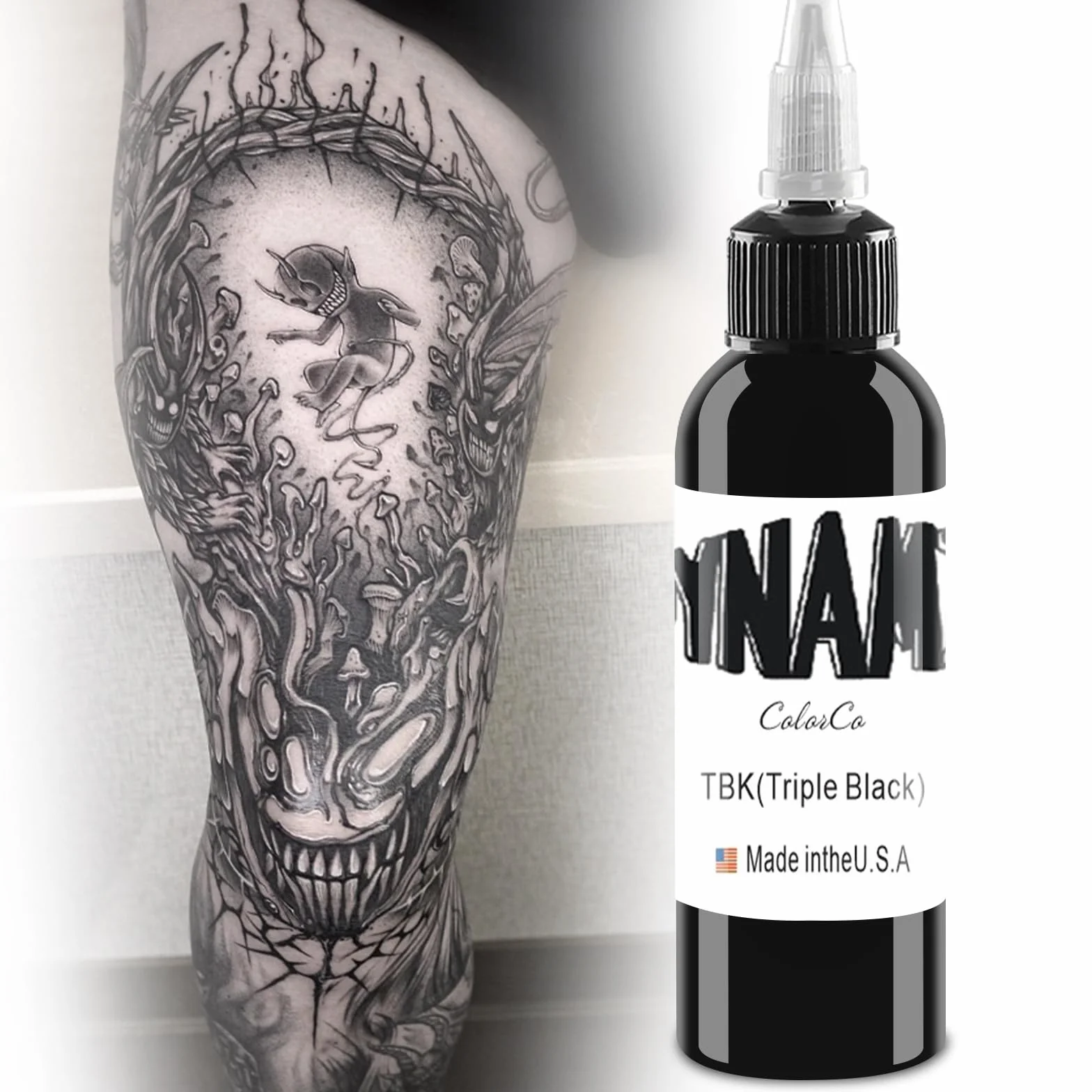 UMIKAkitchen Czarny tusz do tatuażu – dynamiczny makijaż permanentny do podszewki tatuażu i cieniowania makijażu ciała (120 ml)