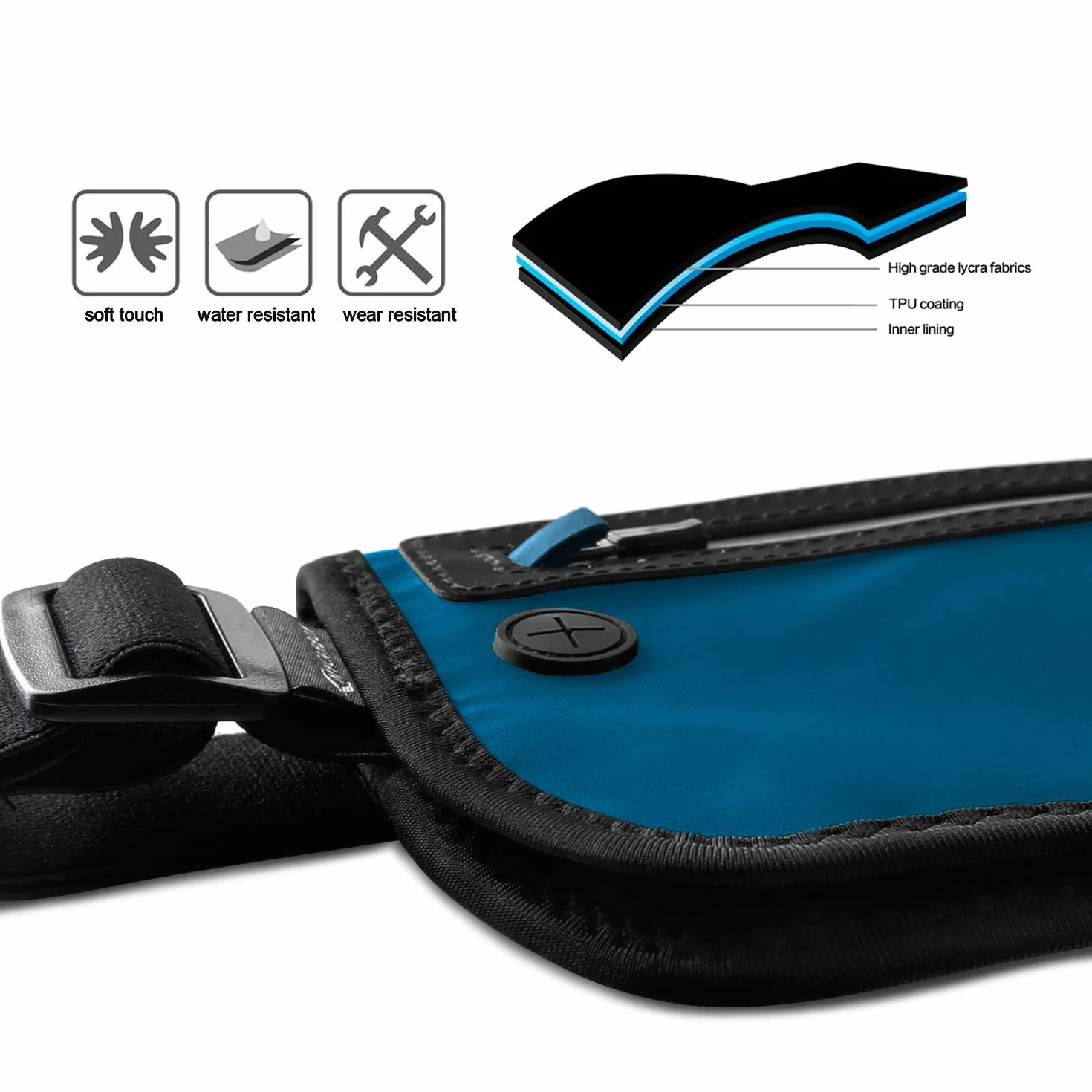 MYCARBON Podróżny pasek na pieniądze RFID przed niewidoczną kradzieżą tajny portfel ukryty pod ubraniem, pasek, portfel, bezpieczeństwo, torba podróżna, wodoodporna nerka na pieniądze, karty,