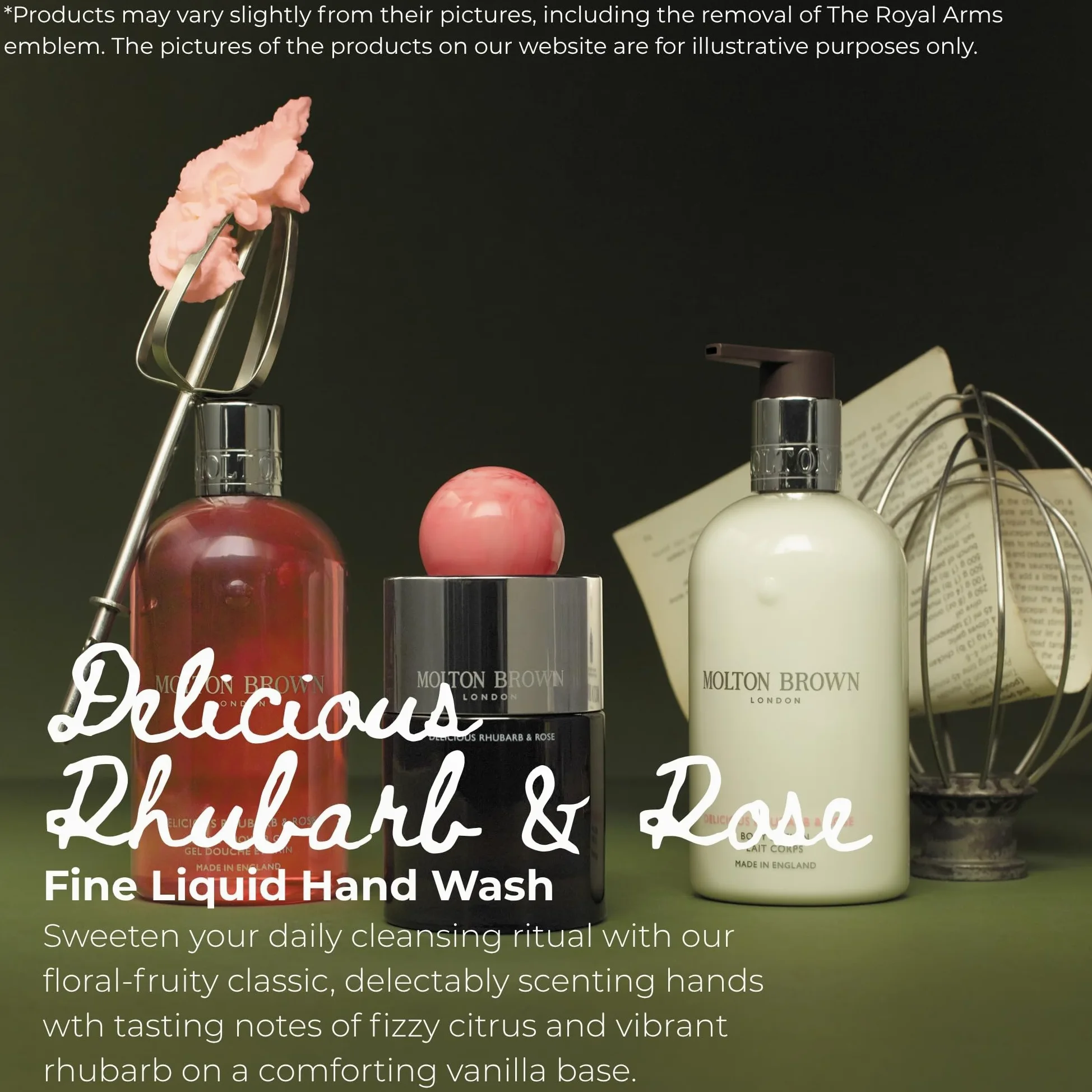 Molton Brown Delicious Rhubarb und Rose Mydło do mycia rąk, 300 ml