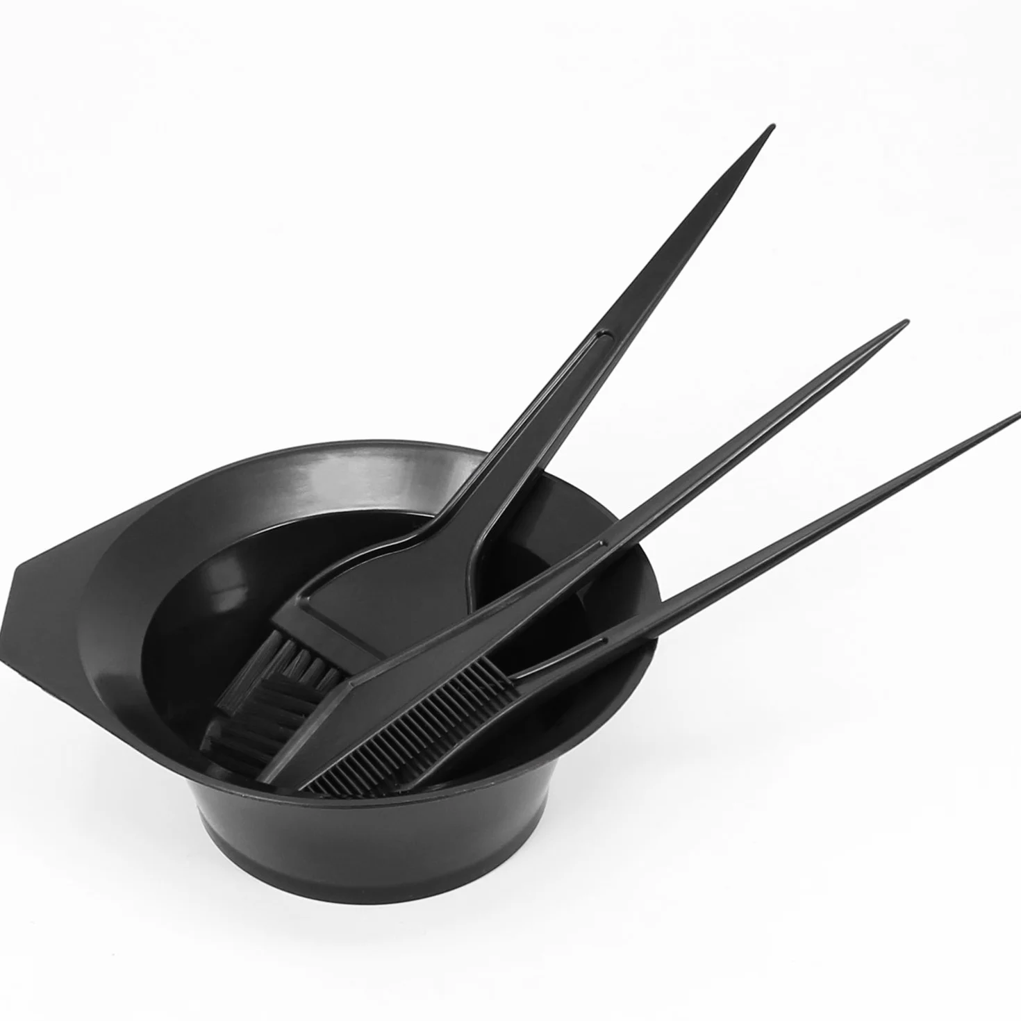 COM-FOUR® 8-czesciowy zestaw do koloryzacji wlosów z róznymi pedzlami i czarna miseczka koloryzujaca, zestaw do mieszania srodków koloryzujacych do wlosów (Zestaw do farbowania wlosów - 08 sztuk)