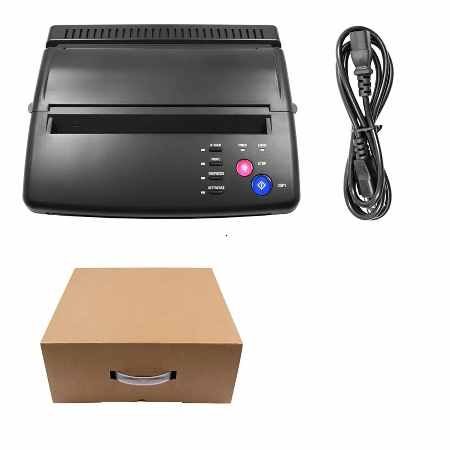 Maszyna do transferu tatuażu Kopiuj A4 Drukarka Rysunek Thermal Wzornik Maker Kopiarka Przenieś Papier węglowy,Rdzeń przemysłowy(Nero)