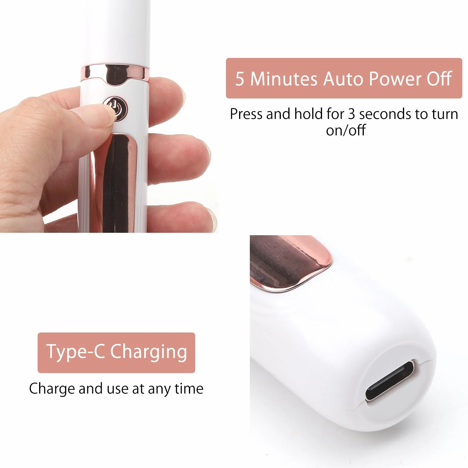 TNSLAND Elektryczna lokówka do rzęs z kablem do ładowania USB, termiczna lokówka do rzęs z 4 trybami temperatury, elektryczna lokówka do rzęs z wyświetlaczem LED, zapobiegająca spalaniu