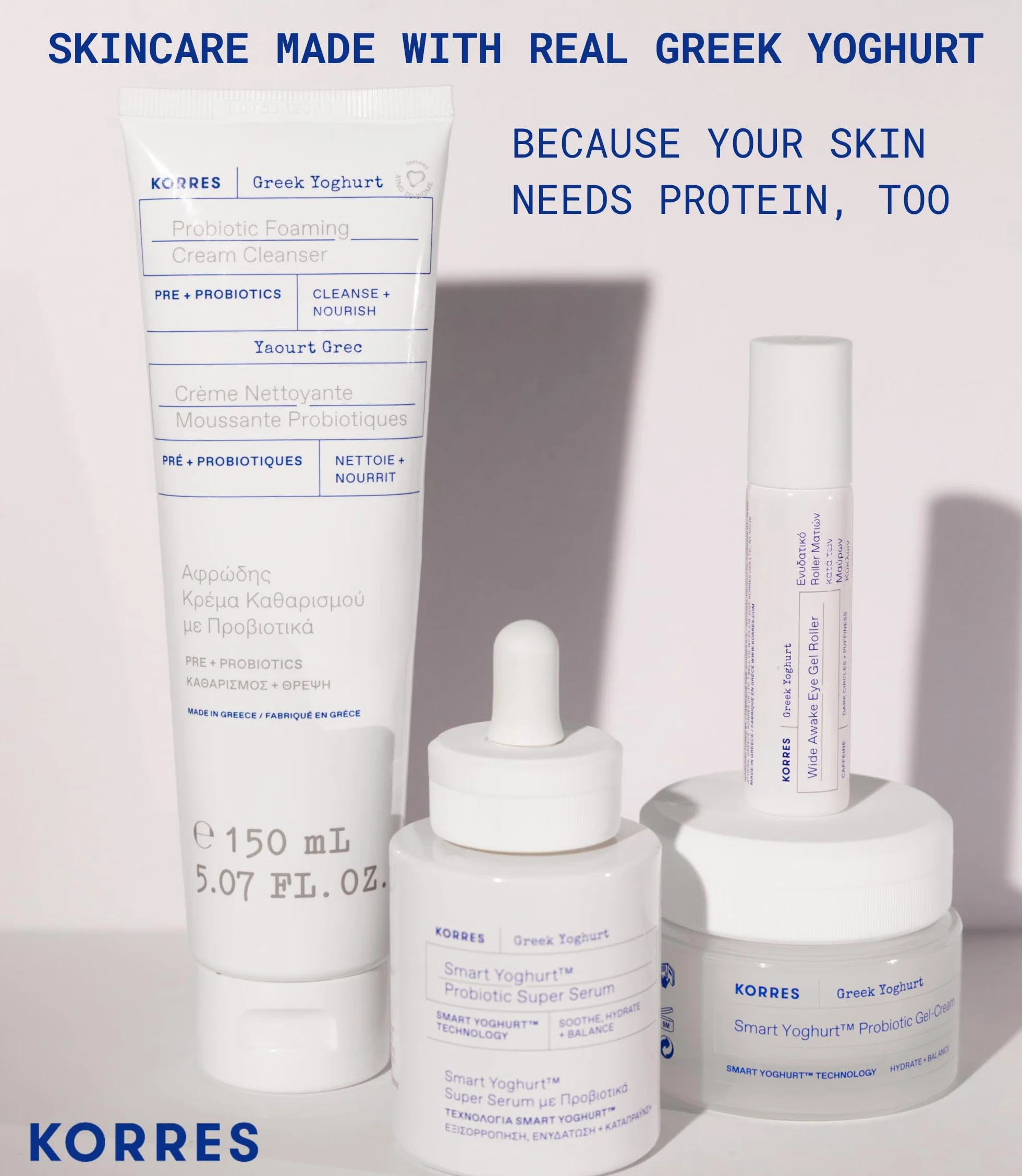 KORRES GREEK YOGHURT żel pod oczy dla budzenia wzroku, zmniejszający przekrwienie i nawilżenie oczu, testowany dermatologicznie, 15 ml