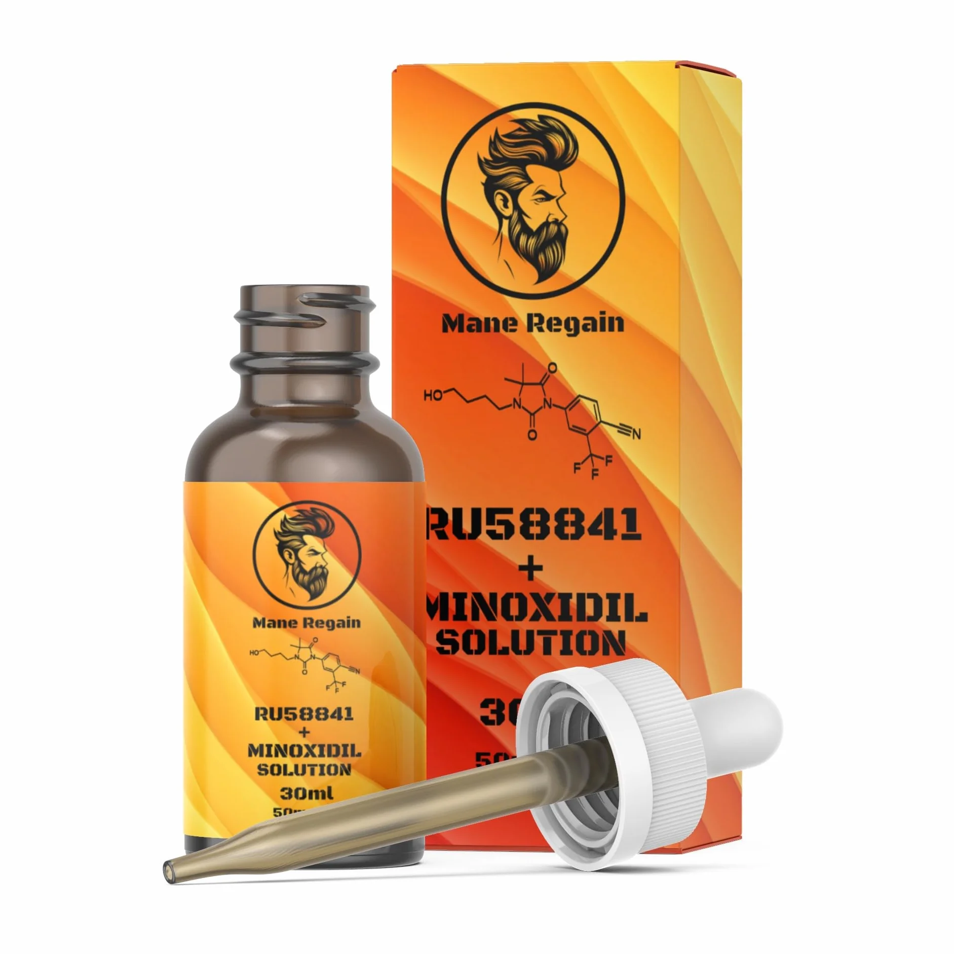 RU58841 i Minoxidil 5% roztwór (50 mg/ml) - DHT Bloker - Zaawansowane leczenie przeciw wypadaniu włosów - Antyandrogenny tonik do włosów - Wspomaga odrastanie włosów i